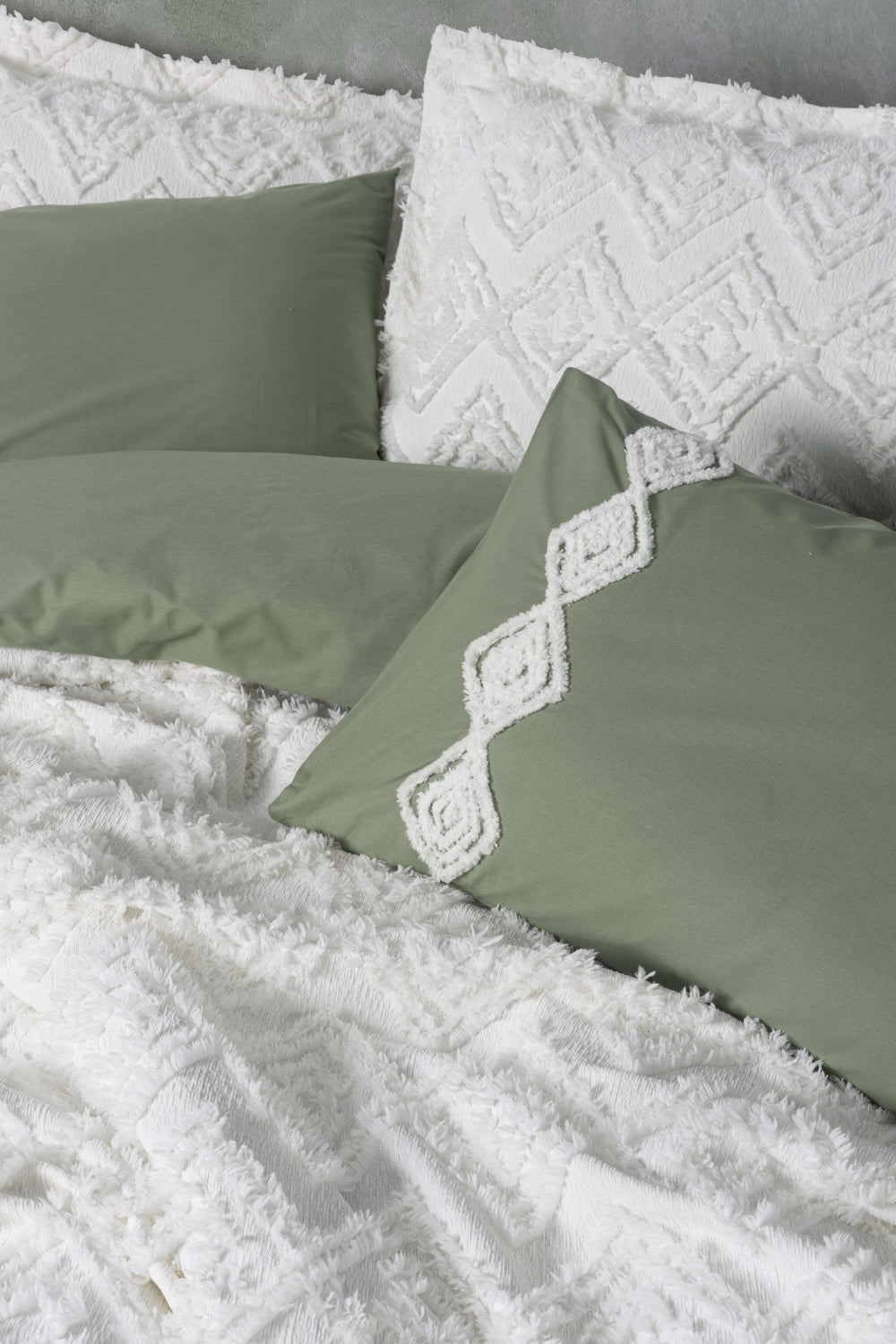 Cotton Box-Limi Çift Kişilik Yatak Örtülü Nevresim Takımı Luke Krem-Yatak Örtüsü-2-Milagron.com