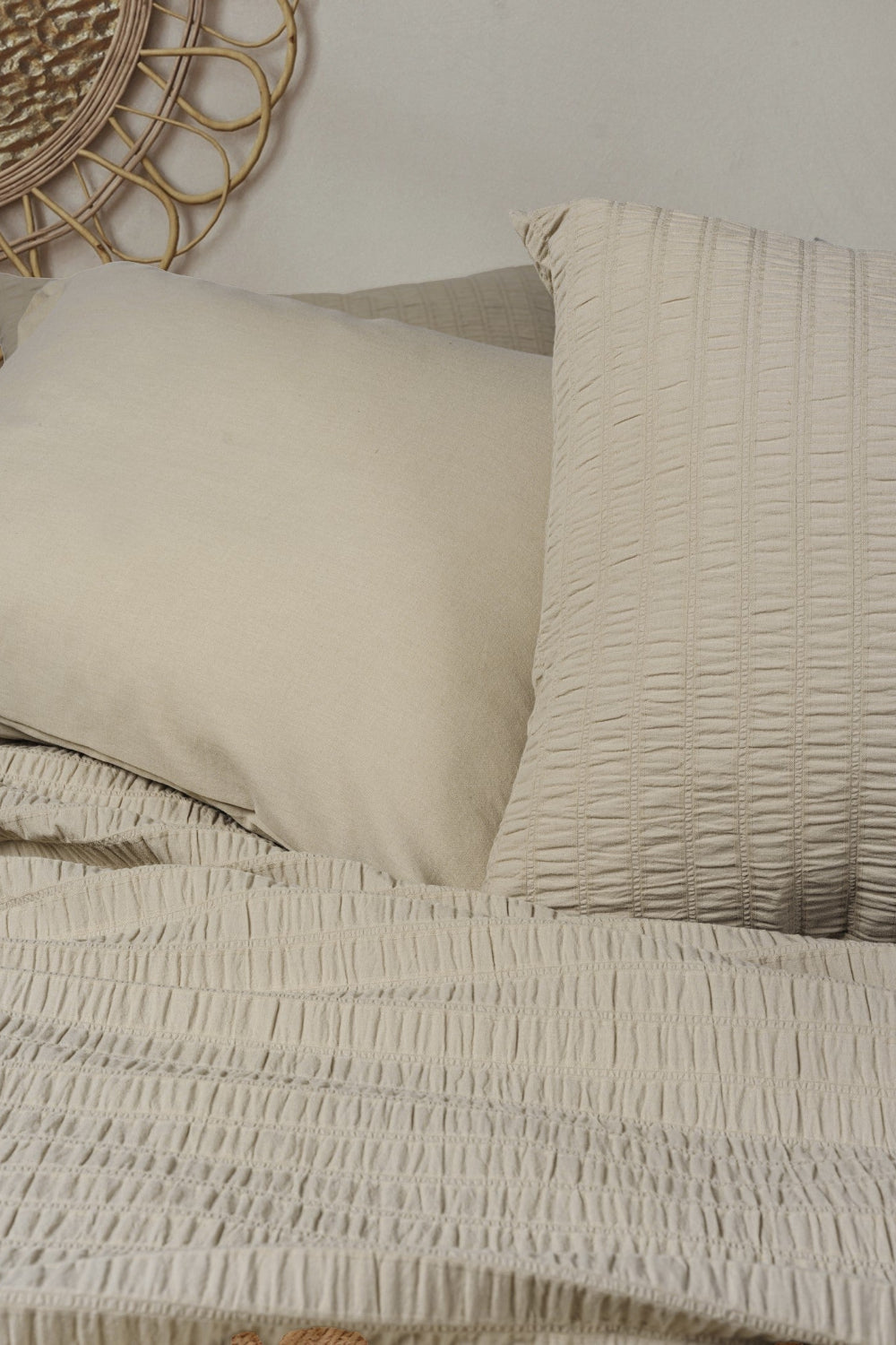 Cotton Box-Liny Çift Kişilik Nevresim Takımı Sungai Bej-Nevresim Takımı-2-Milagron.com