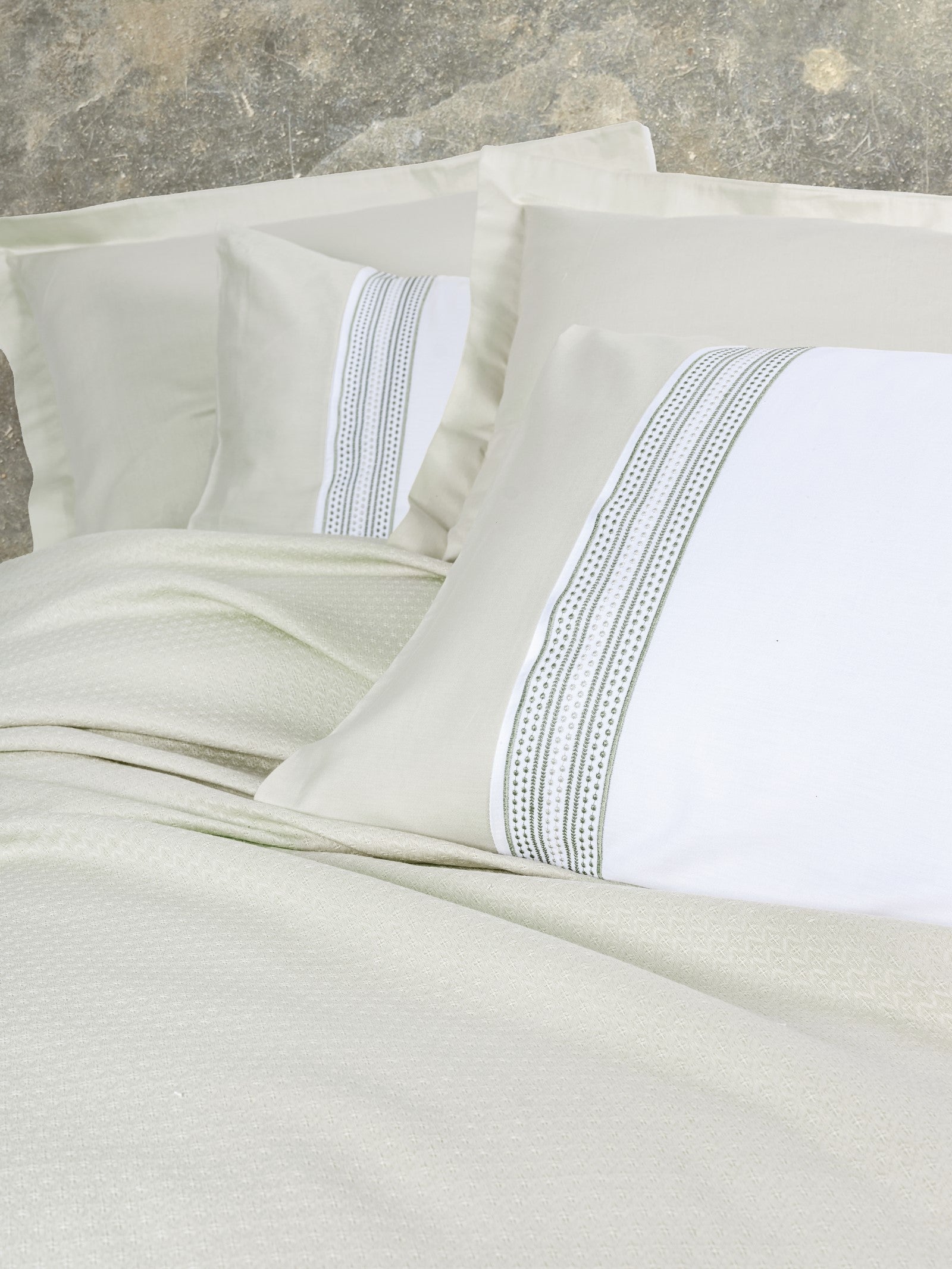 Cotton Box-Lusso Bambu Çift Kişilik Pike Takımı Lessy Yeşil-Pike Takımı-2-Milagron.com