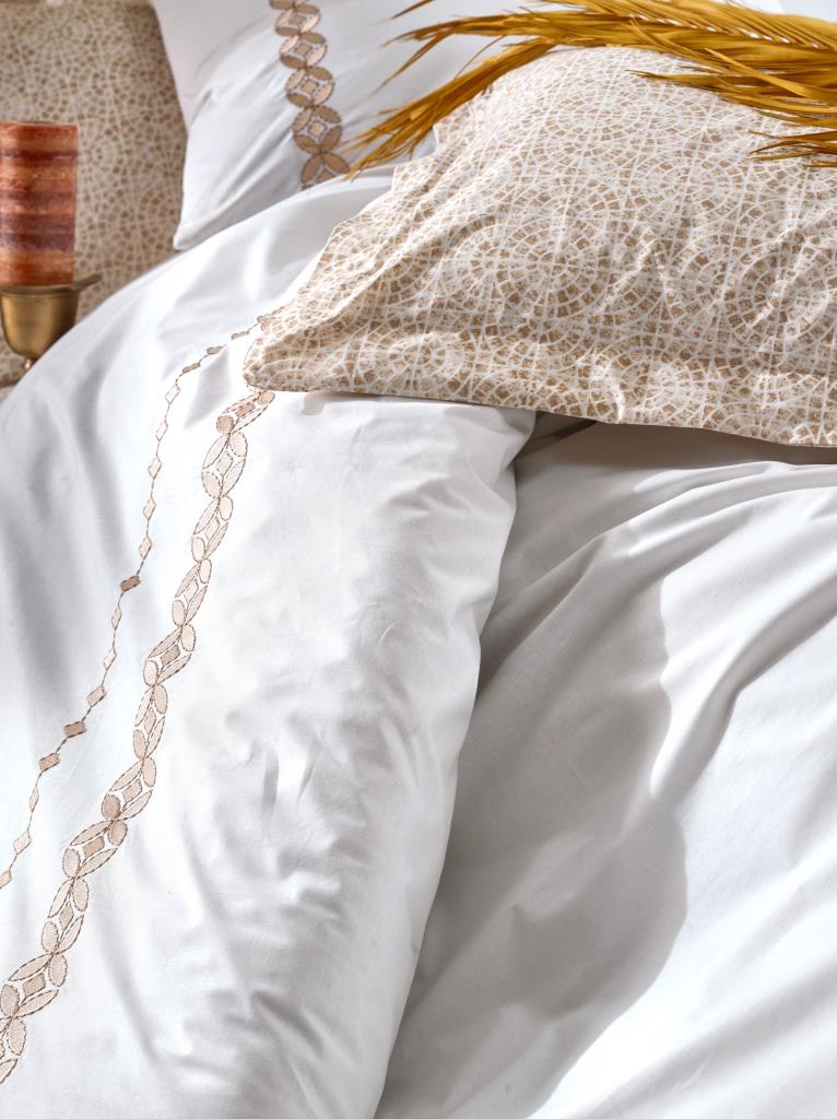 Cotton Box-Cotton Box Majestic çift Kişilik Nevresim Takımı Ines Bej-Çift Kişilik Nevresim Takımı-2-Milagron.com