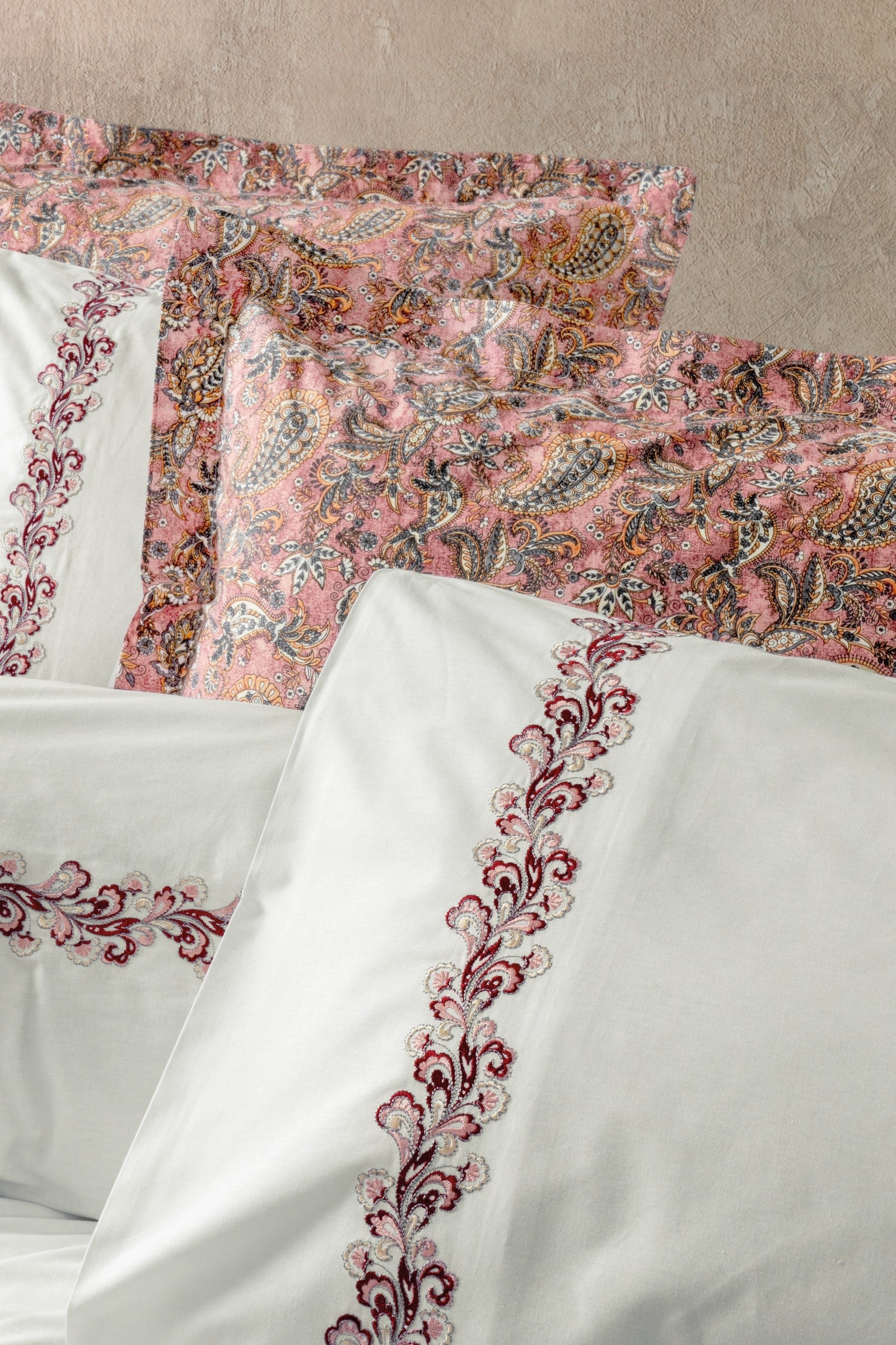 Cotton Box-Majestic Çift Kişilik Nevresim Takımı Voyager Pembe-Nevresim Takımı-2-Milagron.com