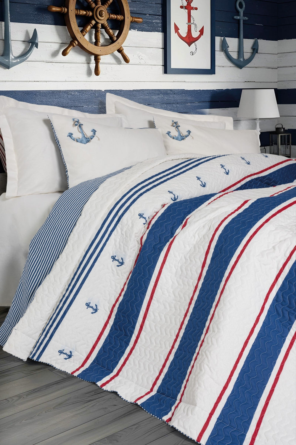 Cotton Box-Maritime Tek Kişilik Complete Set Brine Ekru-Nevresim Takımı-1-Milagron.com