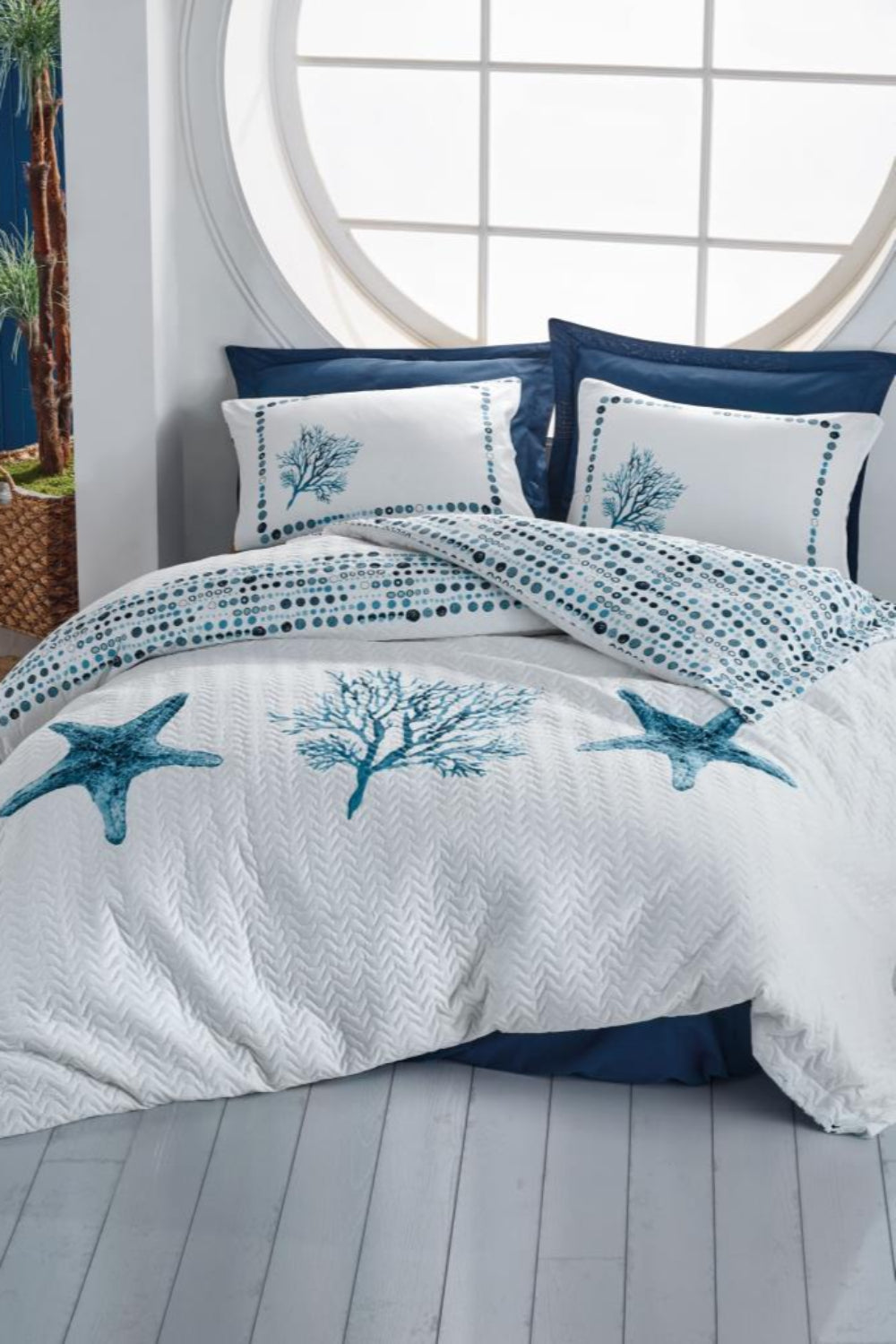 Cotton Box-Maritime Tek Kişilik Complete Set Star Lacivert-Nevresim Takımı-1-Milagron.com