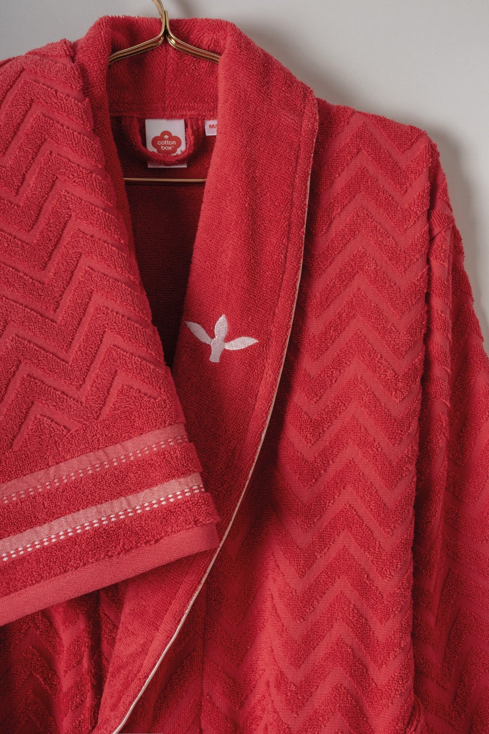 Cotton Box-Masculine Aile Bornoz Seti Abel Kırmızı Lacivert-Bornoz Seti-2-Milagron.com