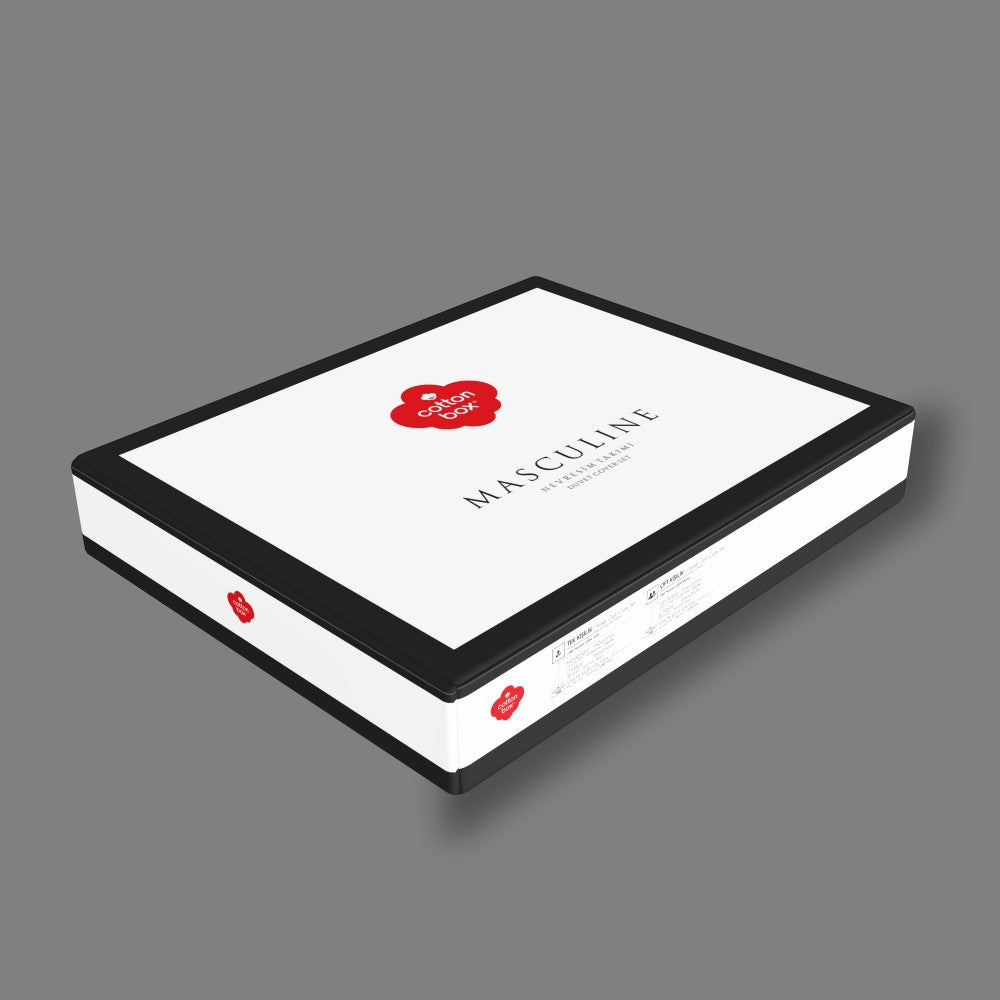 Cotton Box-Masculine Çift Kişilik Nevresim Takımı Bitsy Lacivert-Nevresim Takımı-3-Milagron.com