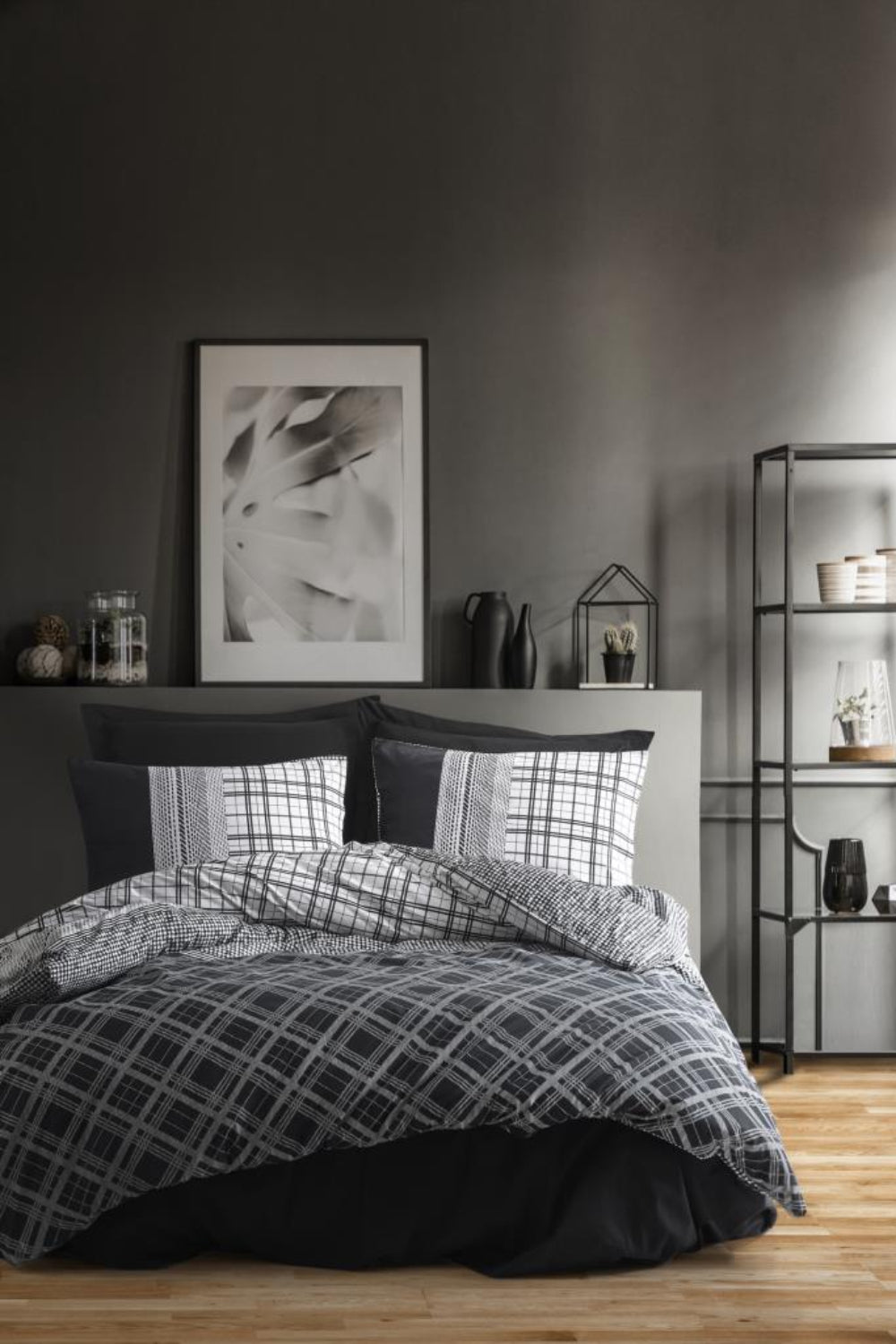 Cotton Box-Masculine Çift Kişilik Nevresim Takımı Carlos Siyah-Nevresim Takımı-1-Milagron.com