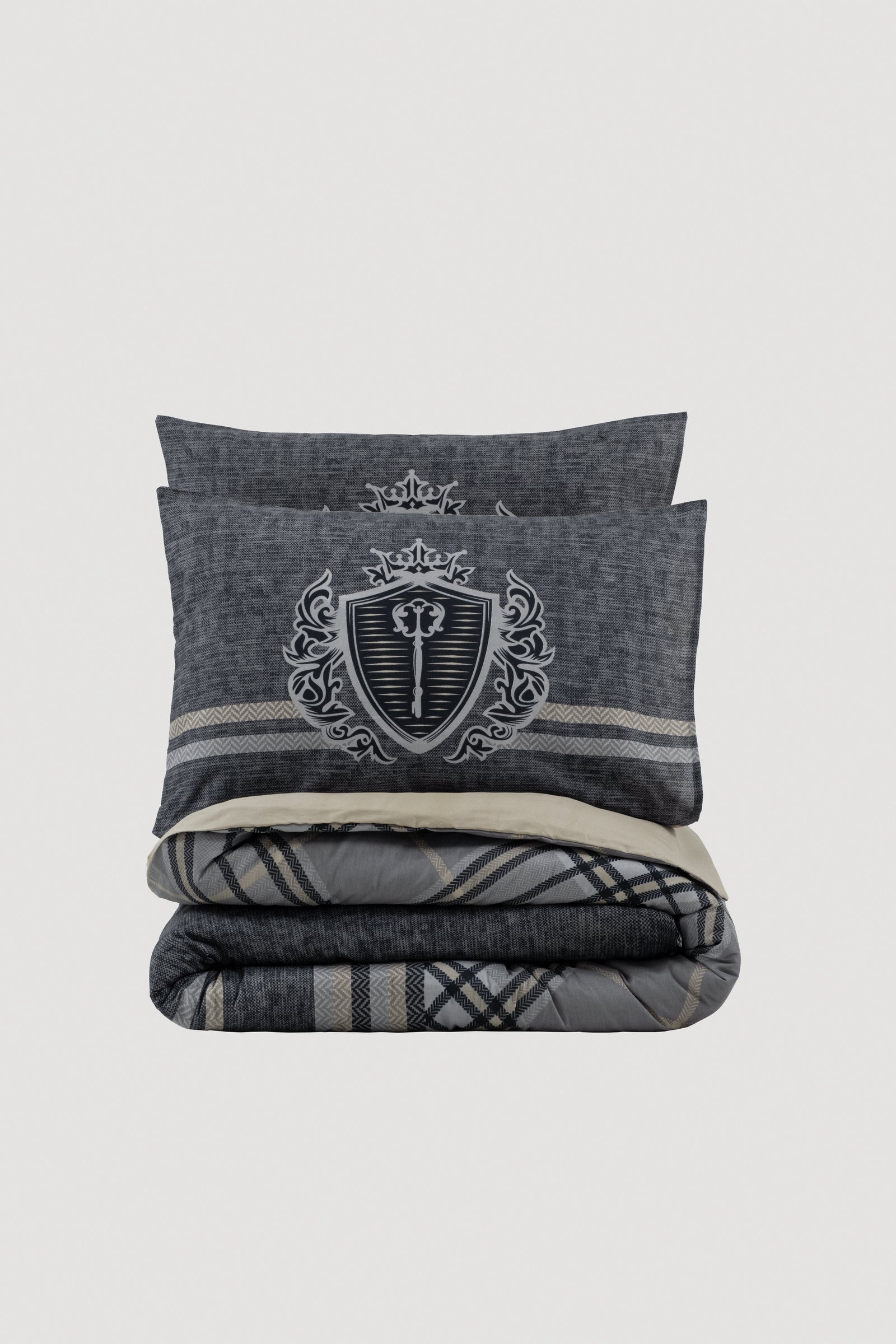 Cotton Box-Masculine Çift Kişilik Nevresim Takımı Thor Bej-Nevresim Takımı-3-Milagron.com