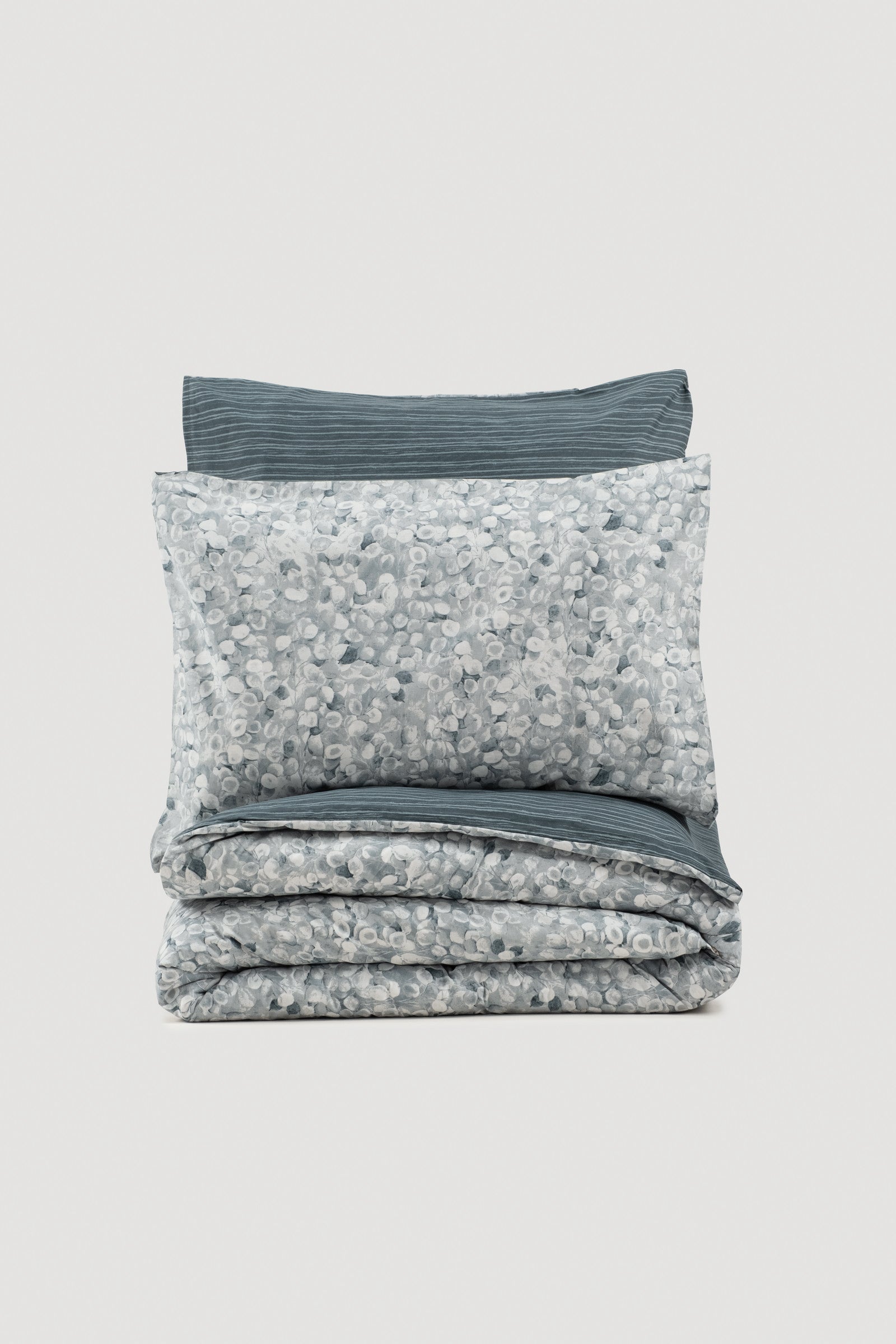 Cotton Box-Minimal Çift Kişilik Lastikli Çarşaflı Nevresim Takımı Molly Antrasit-Nevresim Takımı-3-Milagron.com