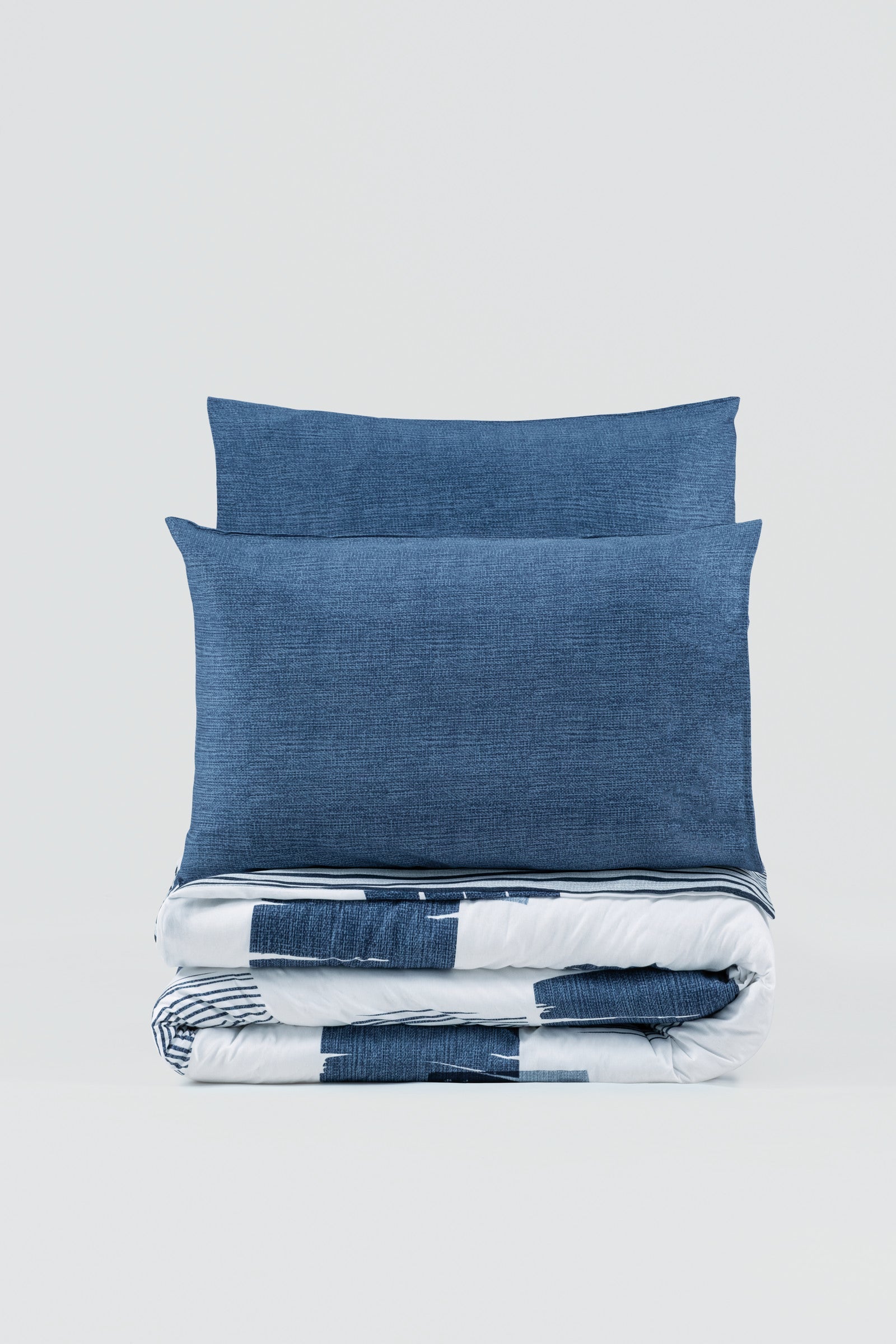 Cotton Box-Modern Çift Kişilik Nevresim Takımı Solito Indigo-Nevresim Takımı-3-Milagron.com
