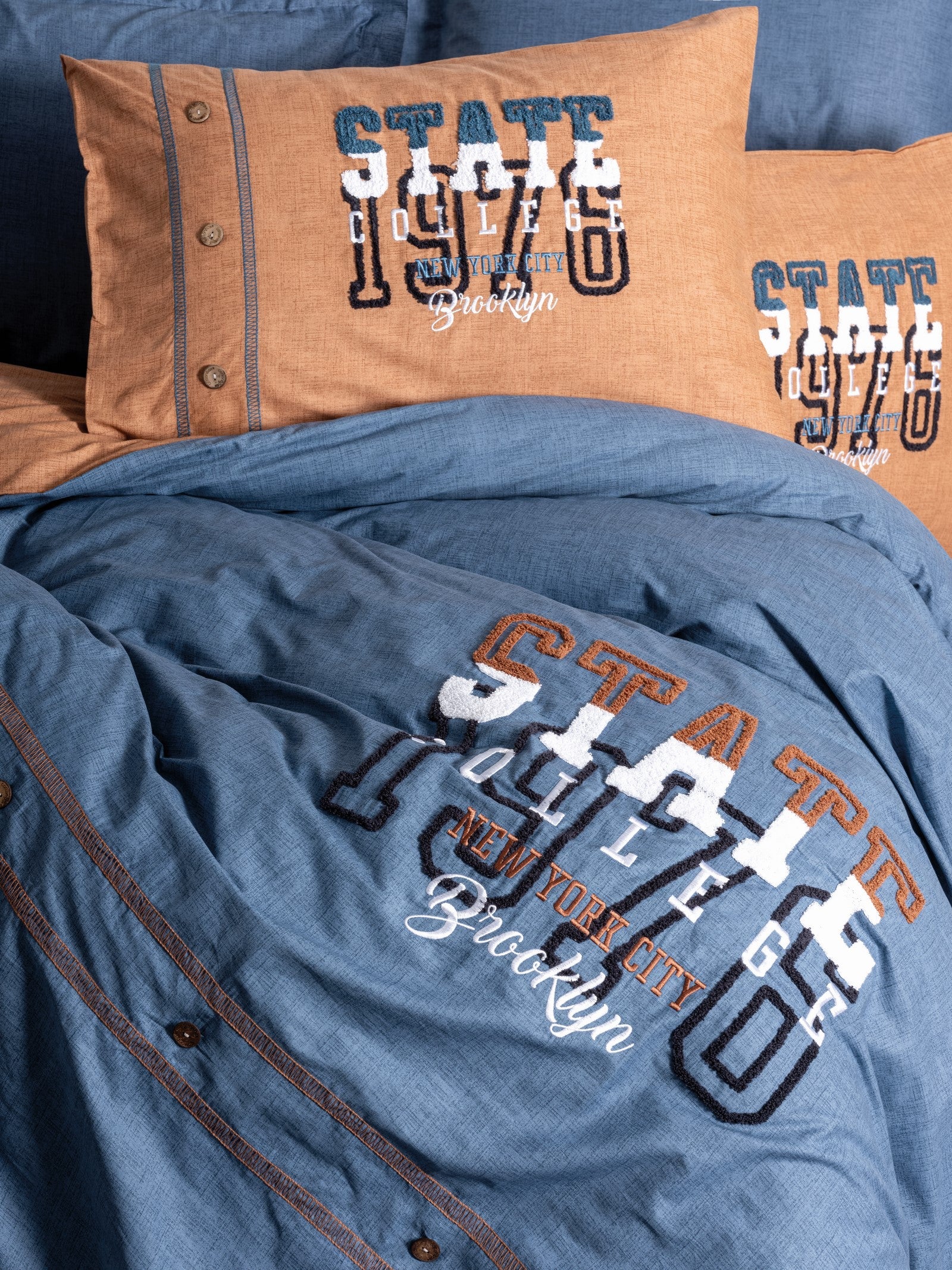 Cotton Box-Mood Nakışlı Ranforce Çift Kişilik Nevresim Takımı State Tarçın-Nevresim Takımı-2-Milagron.com