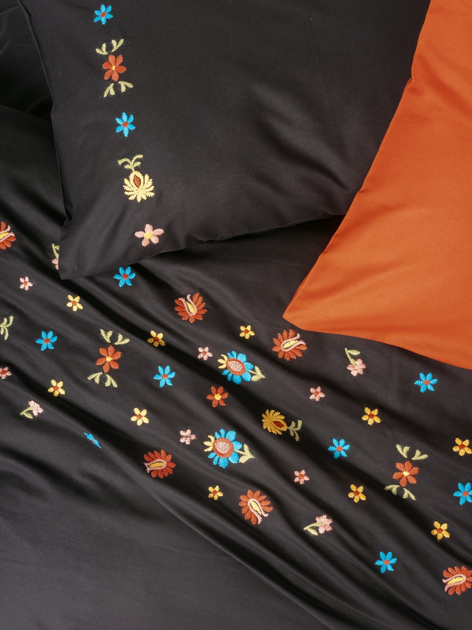 Cotton Box-Nakışlı Ranforce Çift Kişilik Nevresim Takımı Liker Kiremit-Nevresim Takımı-2-Milagron.com