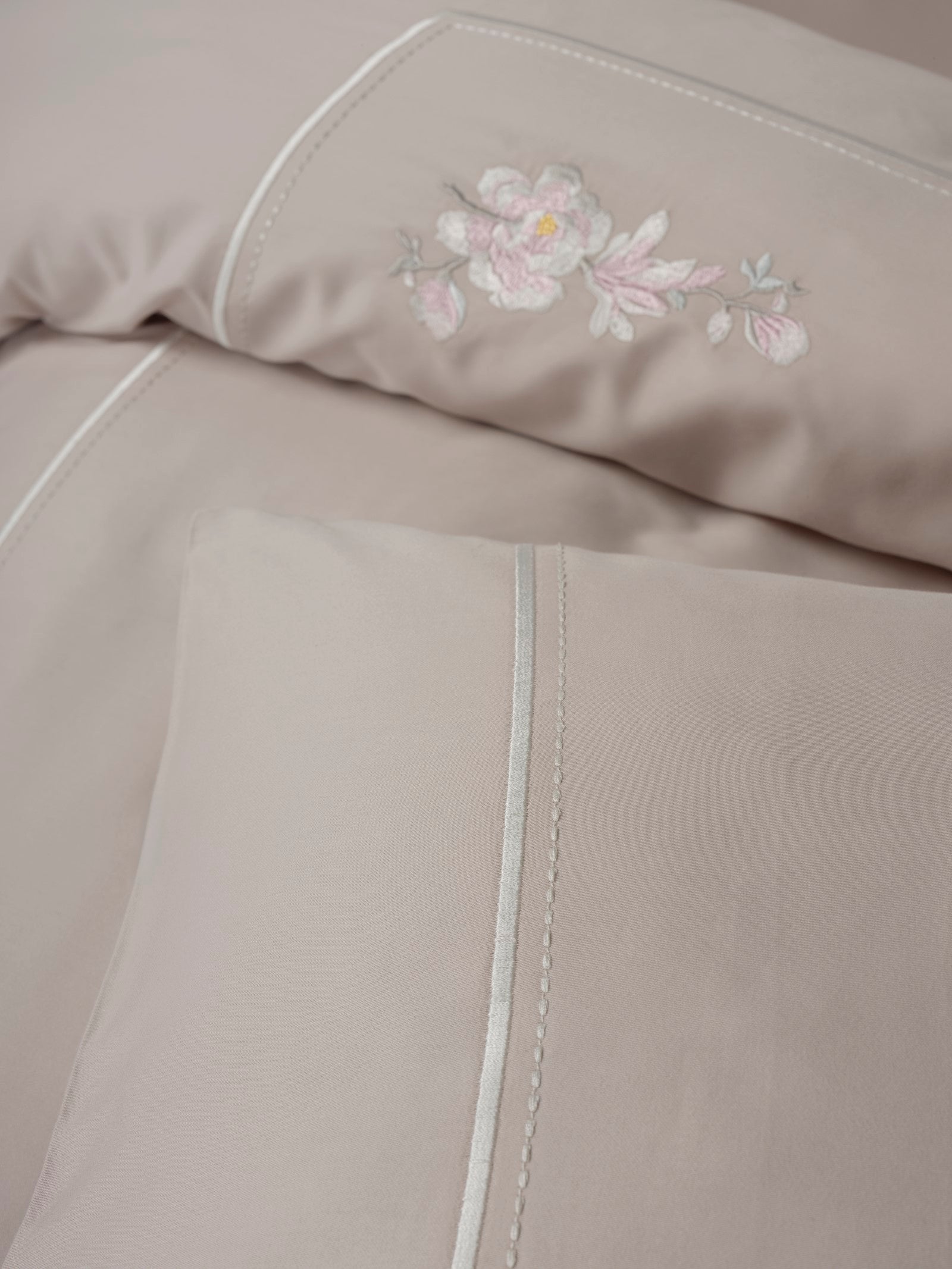 Cotton Box-Nakışlı Saten Çift Kişilik Nevresim Takımı Alameda Lila-Nevresim Takımı-4-Milagron.com