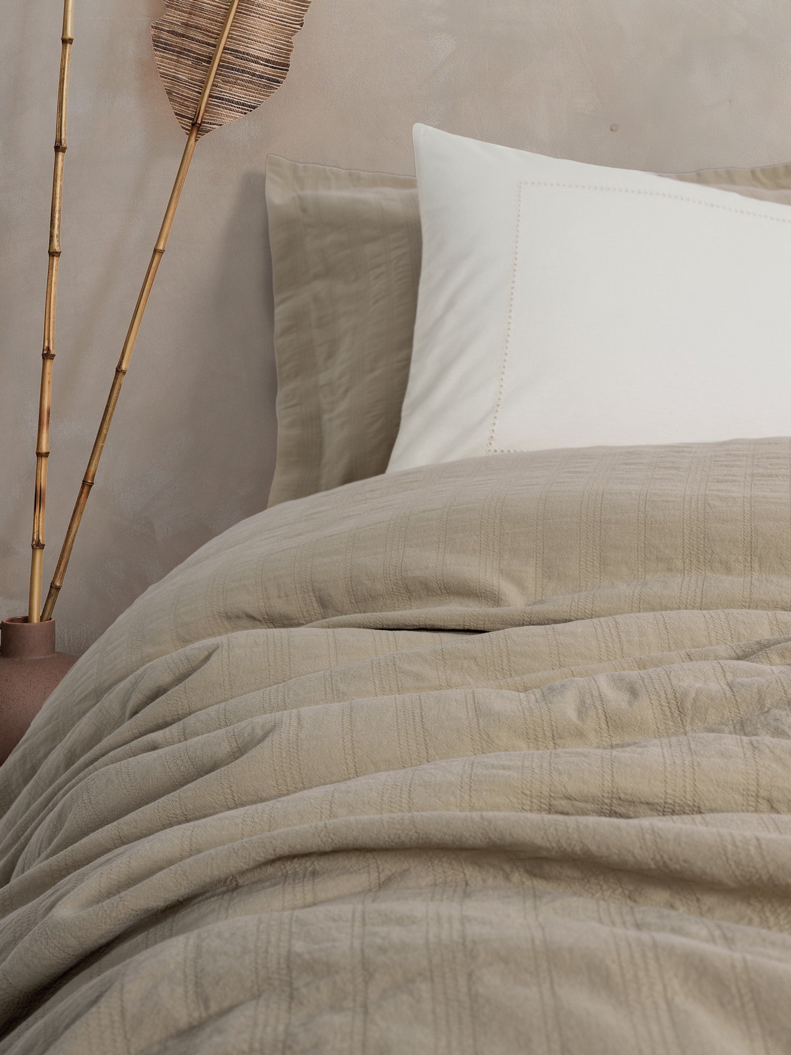 Cotton Box-Cotton Box Natura çift Kişilik Yatak örtüsü/Pike Takımı Vilo Bej-Pikeli Nevresim Takımı-2-Milagron.com