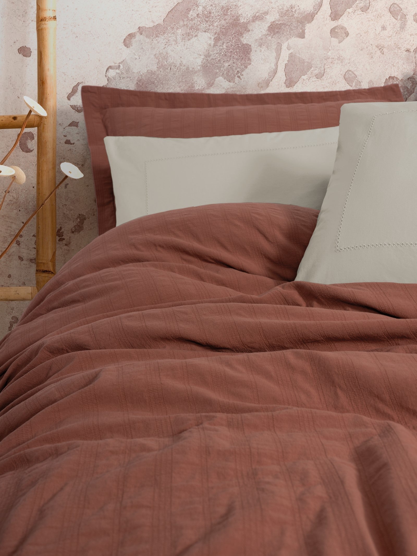 Cotton Box-Cotton Box Natura çift Kişilik Yatak örtüsü/Pike Takımı Vilo Kiremit-Pikeli Nevresim Takımı-2-Milagron.com