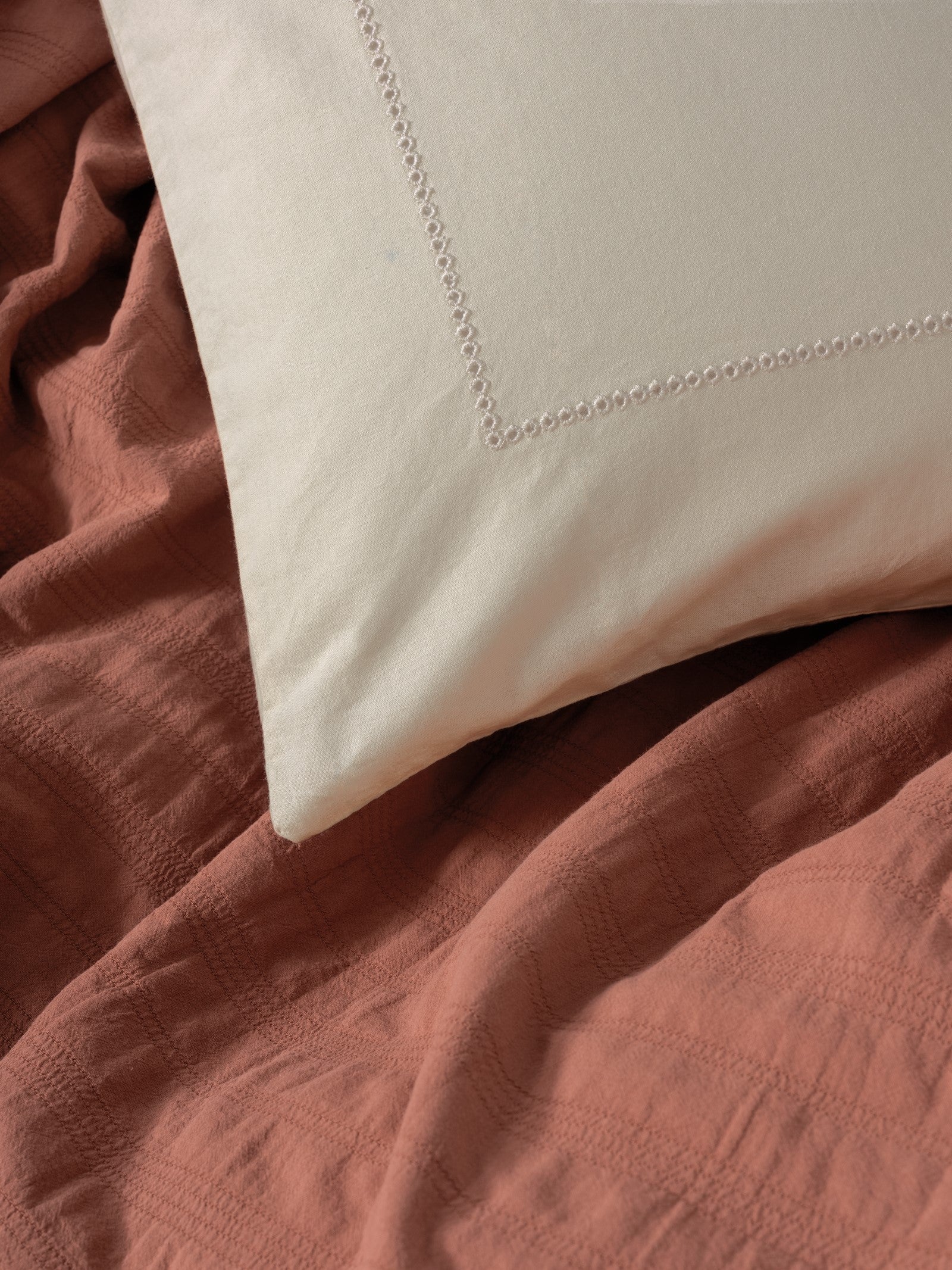 Cotton Box-Cotton Box Natura çift Kişilik Yatak örtüsü/Pike Takımı Vilo Kiremit-Pikeli Nevresim Takımı-4-Milagron.com