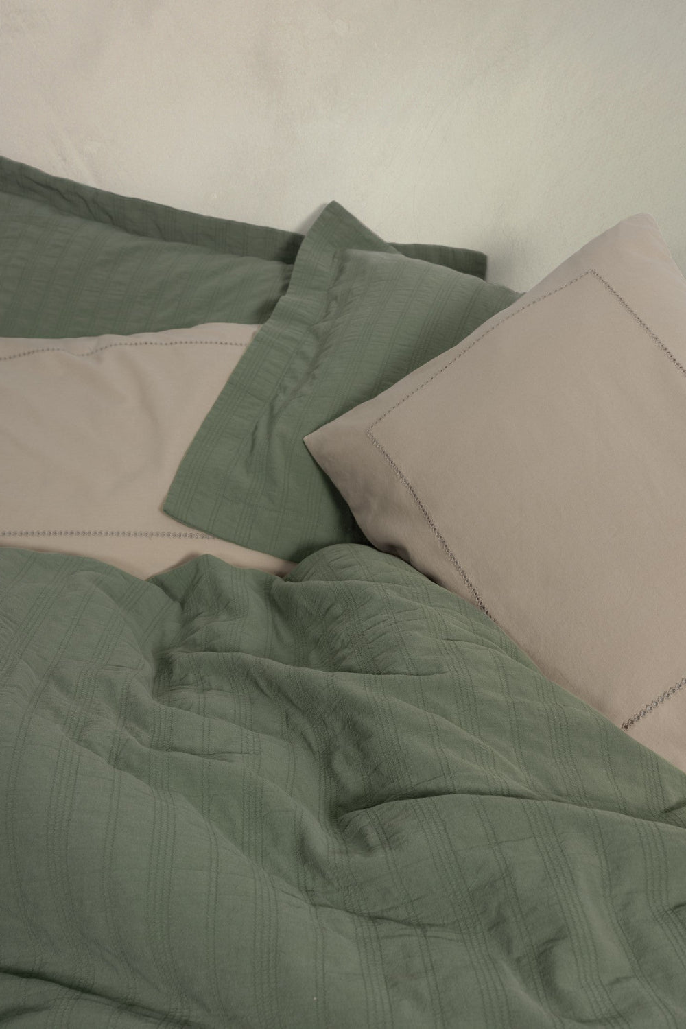 Cotton Box-Natura Çift Kişilik Yatak Örtüsü/Pike Takımı Vilo Yeşil-Nevresim Takımı-2-Milagron.com