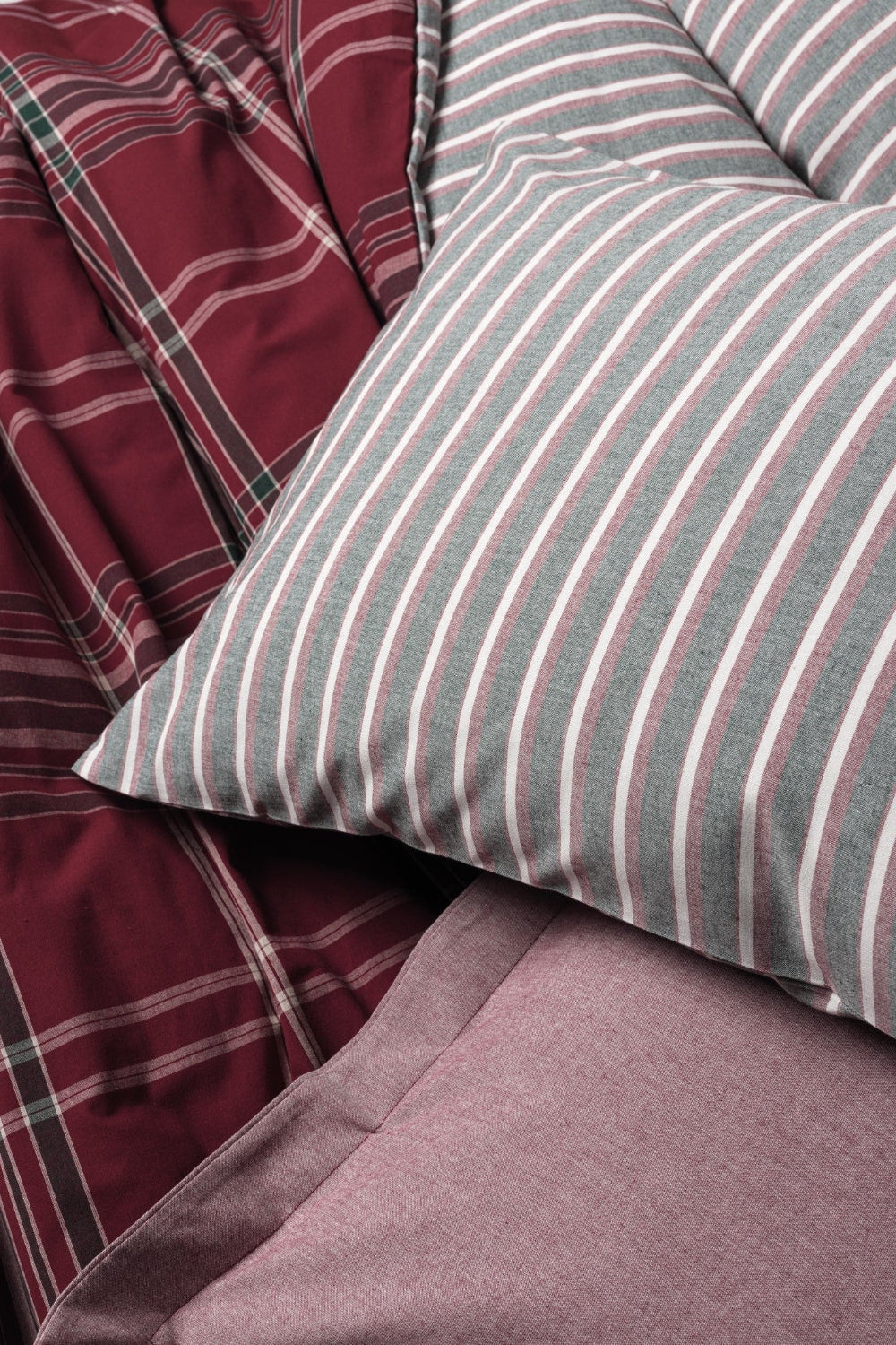 Cotton Box-Natureforce Çift Kişilik Nevresim Takımı Pledd Bordo-Nevresim Takımı-2-Milagron.com