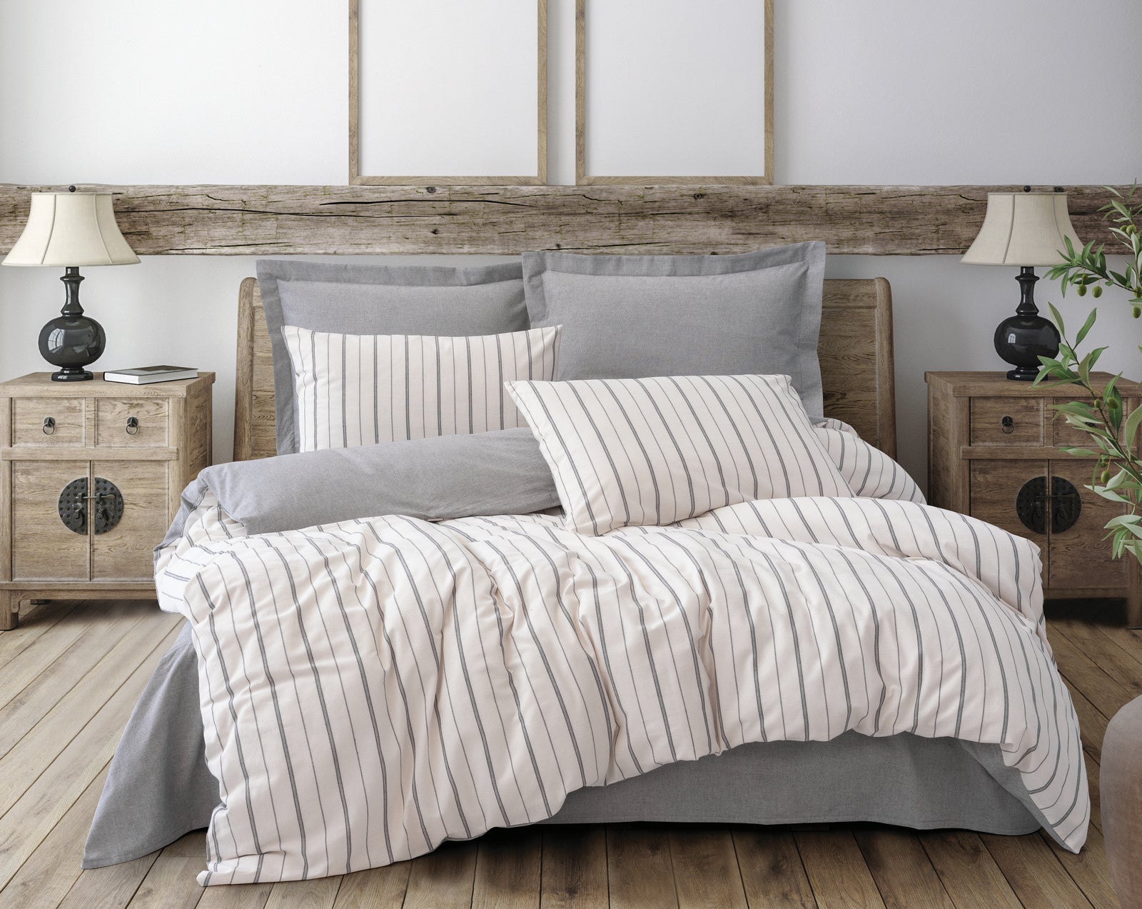 Cotton Box-Cotton Box Natureforce İpliği Boyalı Tek Kişilik Nevresim Takımı Unus Gri-Tek Kişilik Nevresim Takımı-1-Milagron.com