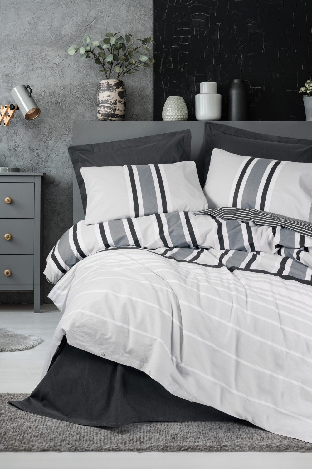 Cotton Box-Nobil Ranforce Tek Kişilik Nevresim Takımı Nobby Antrasit-Nevresim Takımı-1-Milagron.com