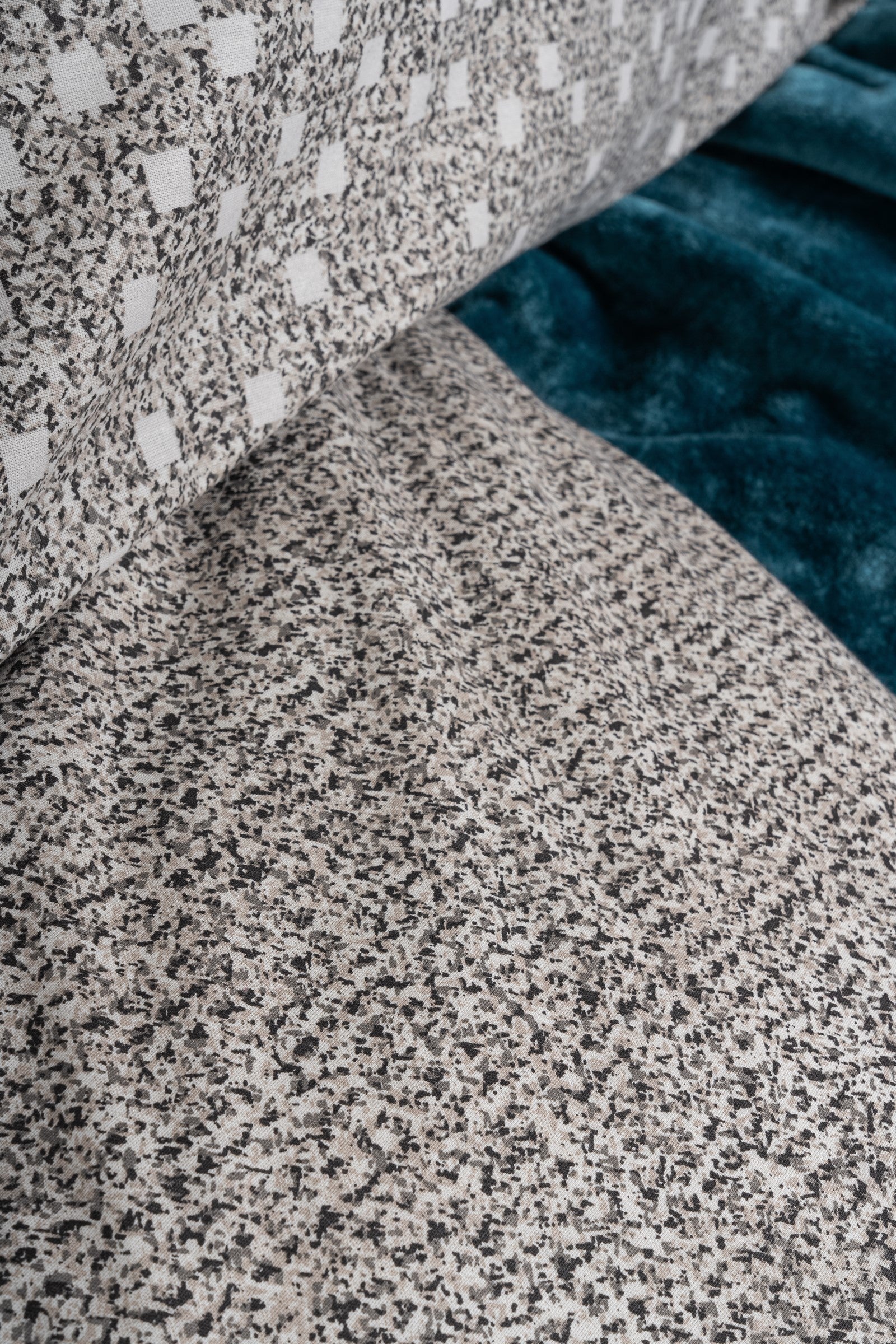 Cotton Box-Oyster Battaniyeli Tek Kişilik Nevresim Takımı Petrol-Nevresim Takımı-3-Milagron.com