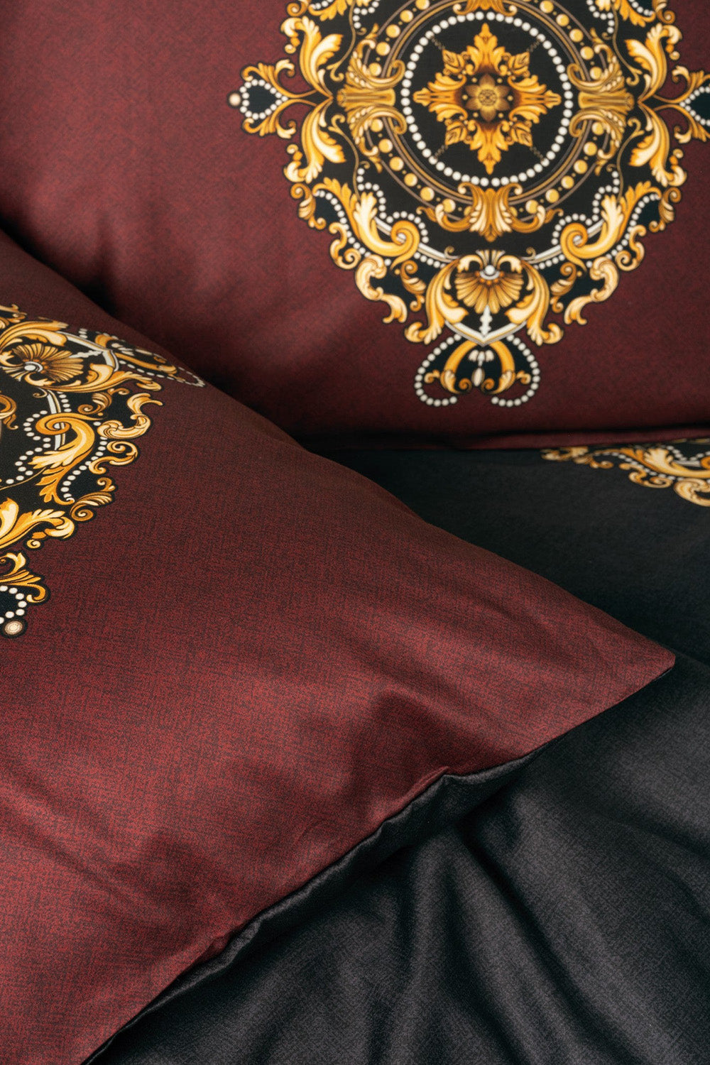 Cotton Box-Palace Saten Çift Kişilik Nevresim Takımı Ebren Antrasit-Nevresim Takımı-3-Milagron.com