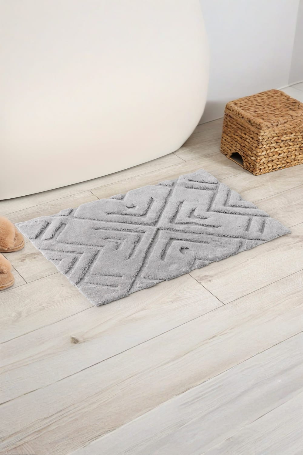 Cotton Box-Pamuklu Paspas Blow Açık Gri 60x100-Paspas-1-Milagron.com