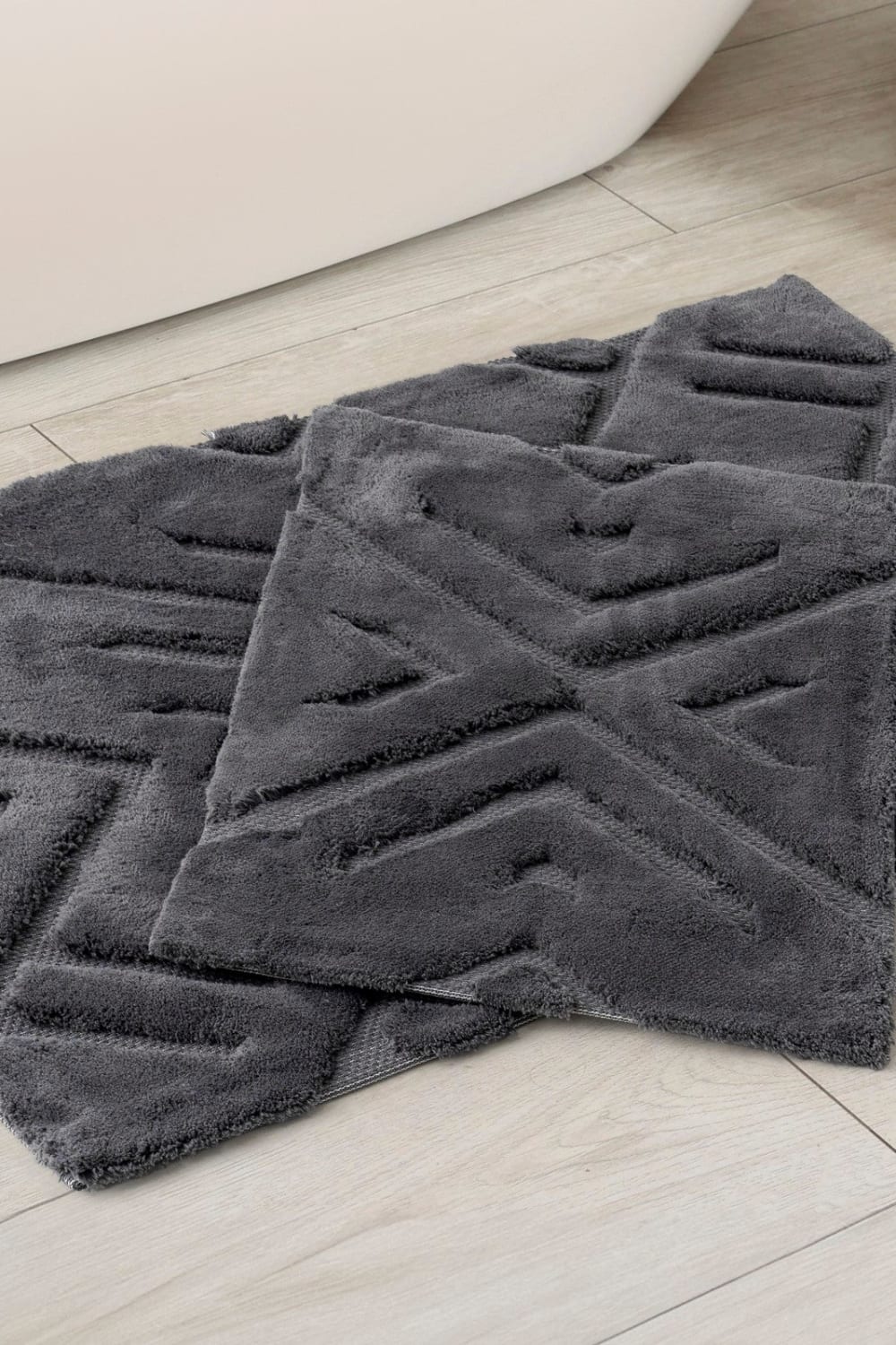 Cotton Box-Pamuklu Paspas Seti Blow Koyu Gri 60x100+40x60-Paspas-1-Milagron.com