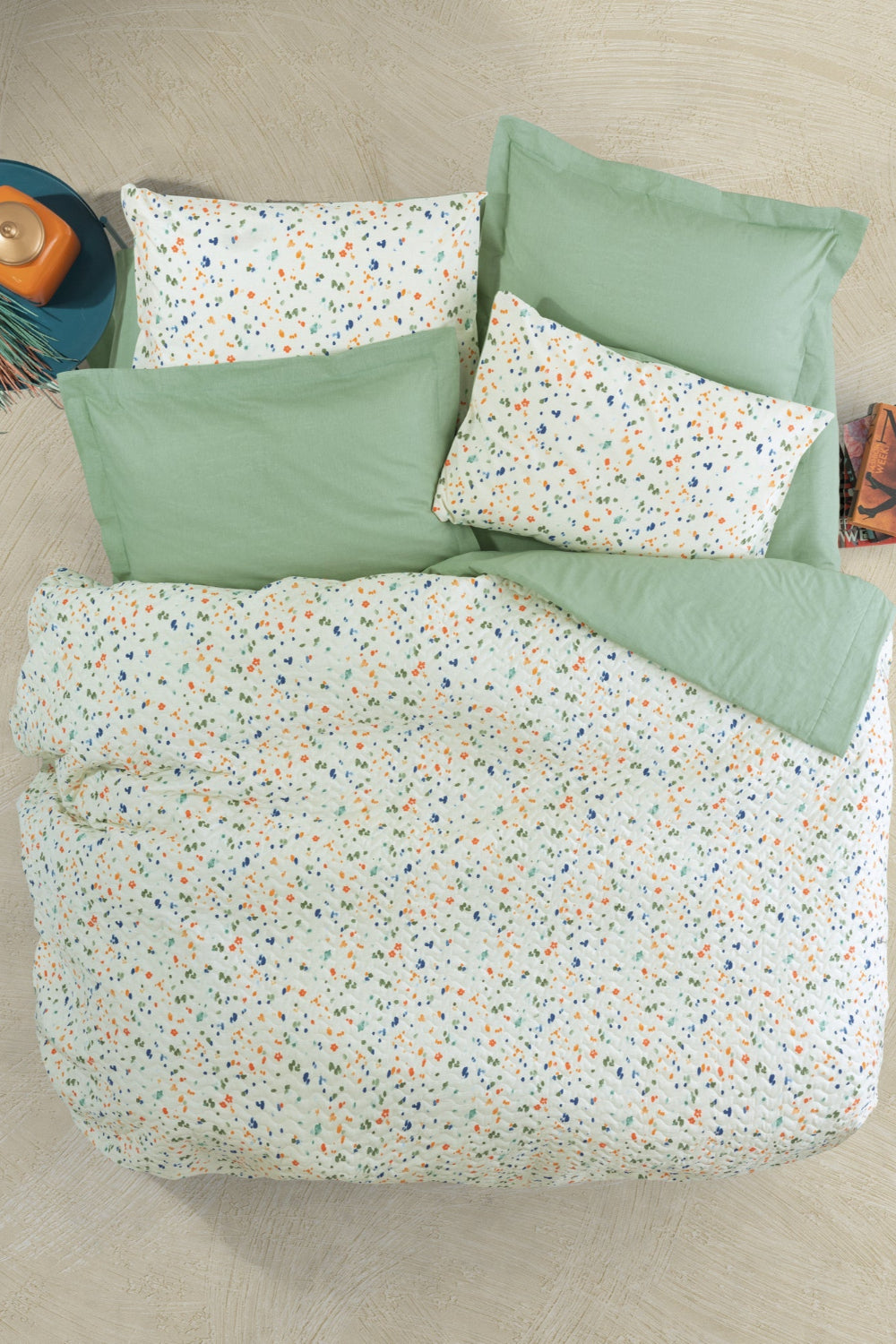 Cotton Box-Petite Çift Kişilik Complete Set Lola Yeşil-Nevresim Takımı-1-Milagron.com
