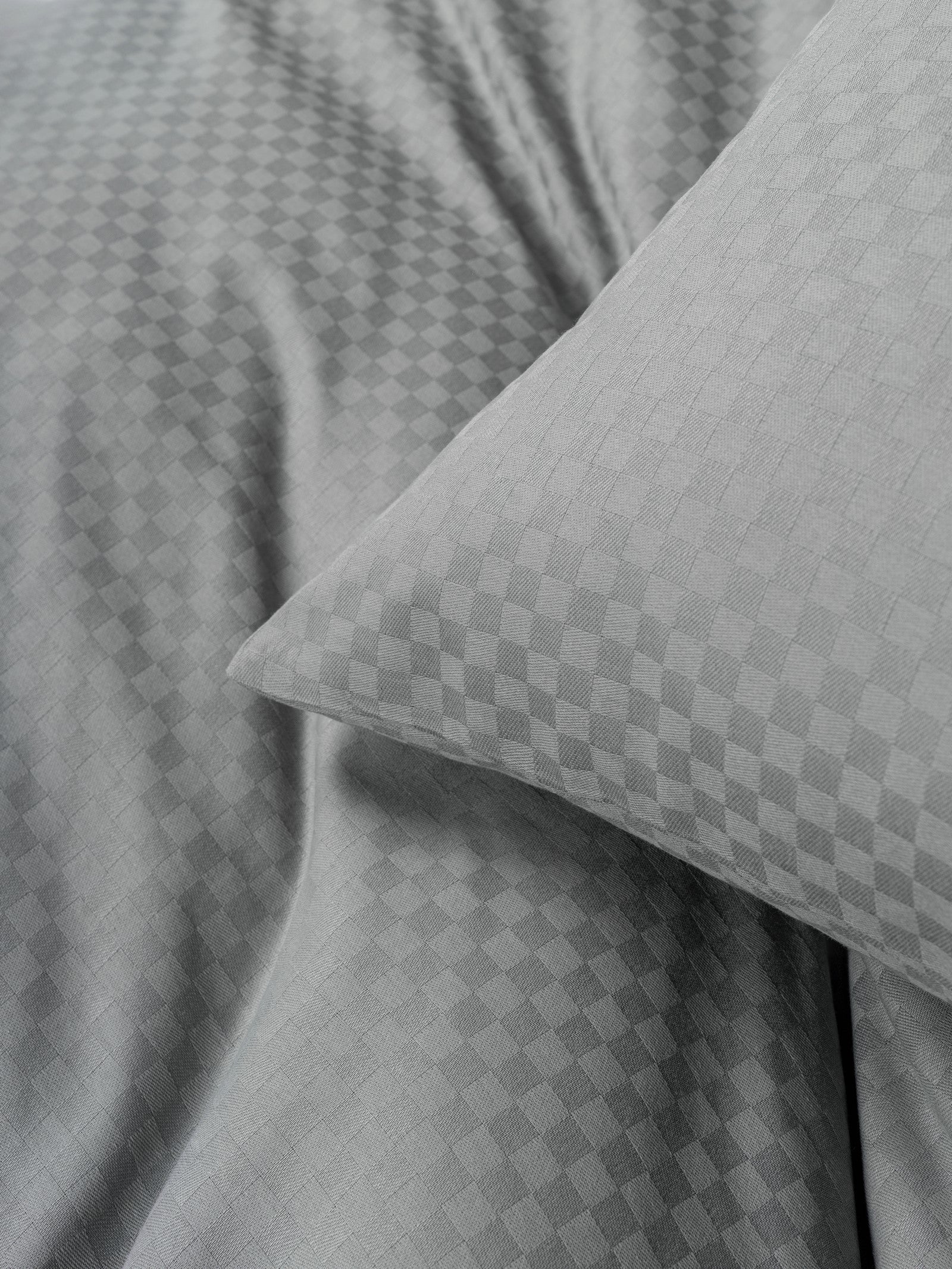 Cotton Box-Plaid Ranforce Tek Kişilik Nevresim Takımı Gri-Nevresim Takımı-4-Milagron.com