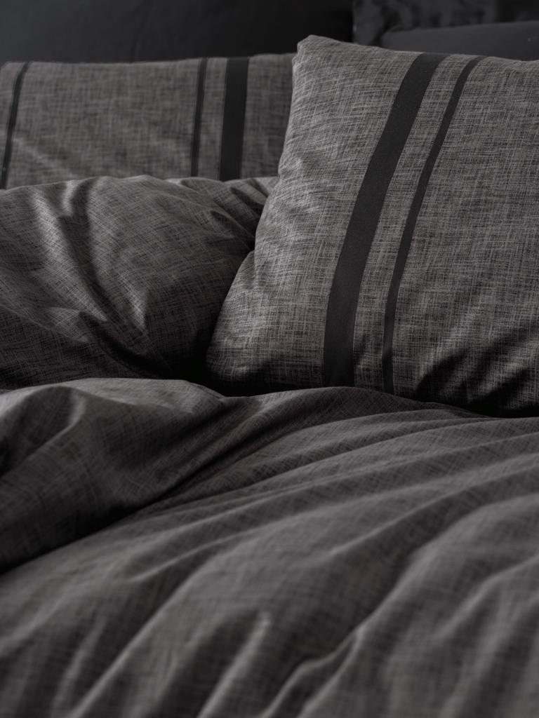 Cotton Box-Plain Çift Kişilik Nevresim Takımı Bitter Antrasit Siyah-Nevresim Takımı-2-Milagron.com