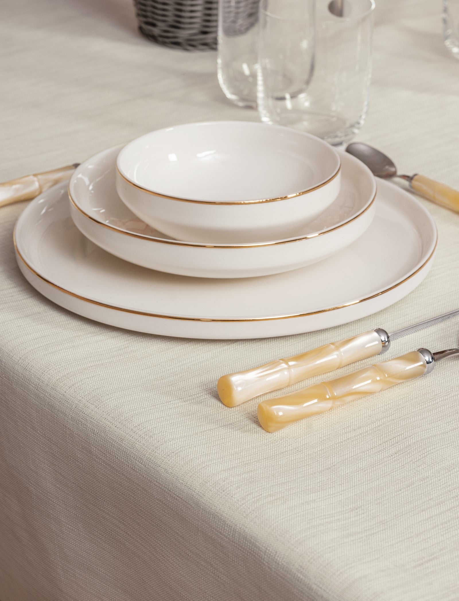 Cotton Box-Cotton Box Plain Masa örtüsü Krem 155x220-Masa Örtüsü-4-Milagron.com