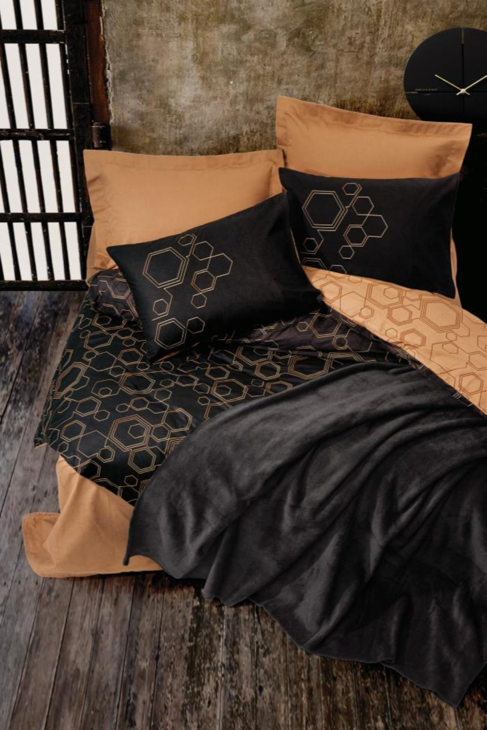 Cotton Box-Plain Pamuk Battaniyeli Tek Kişilik Nevresim Takımı Dawn Bakır-Nevresim Takımı-1-Milagron.com