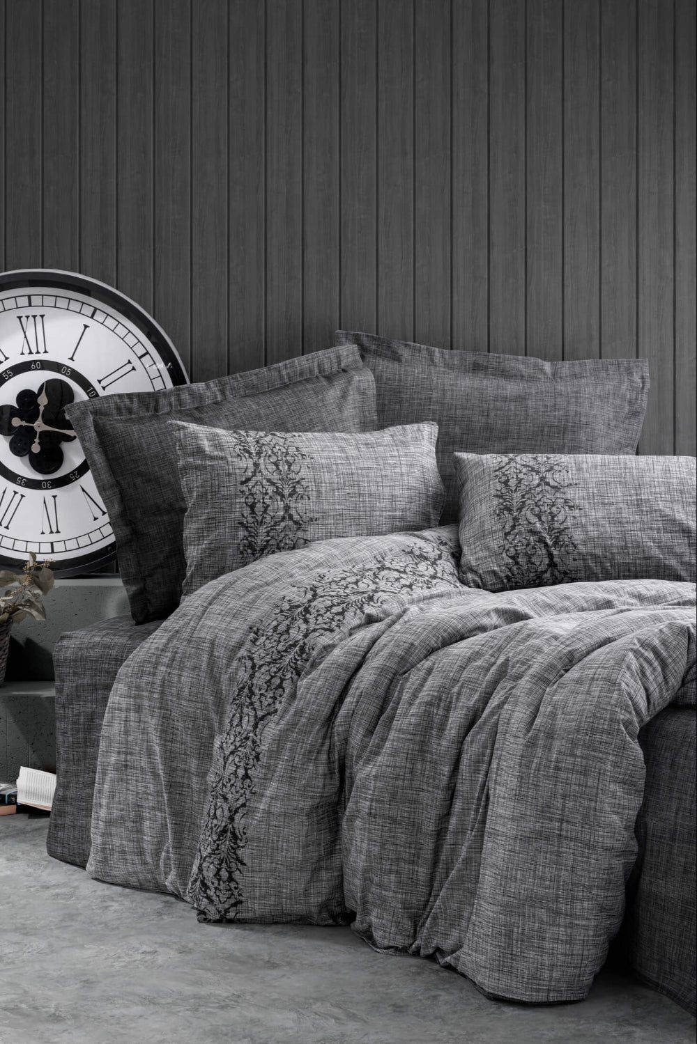 Cotton Box-Plain Tek Kişilik Nevresim Takımı Sooty Gri-Nevresim Takımı-1-Milagron.com