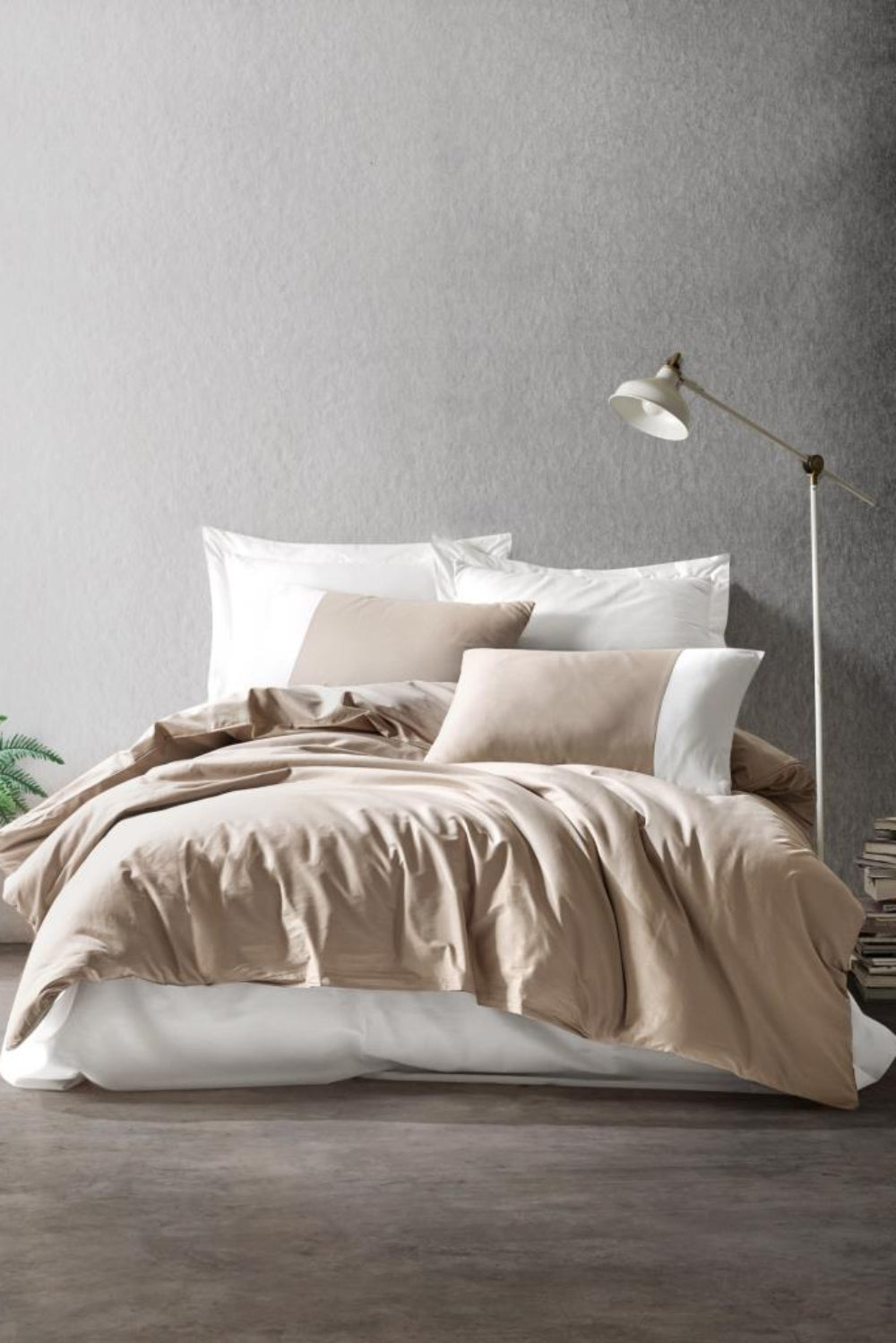 Cotton Box-Plain Tek Kişilik Nevresim Takımı Vizon Krem-Nevresim Takımı-1-Milagron.com