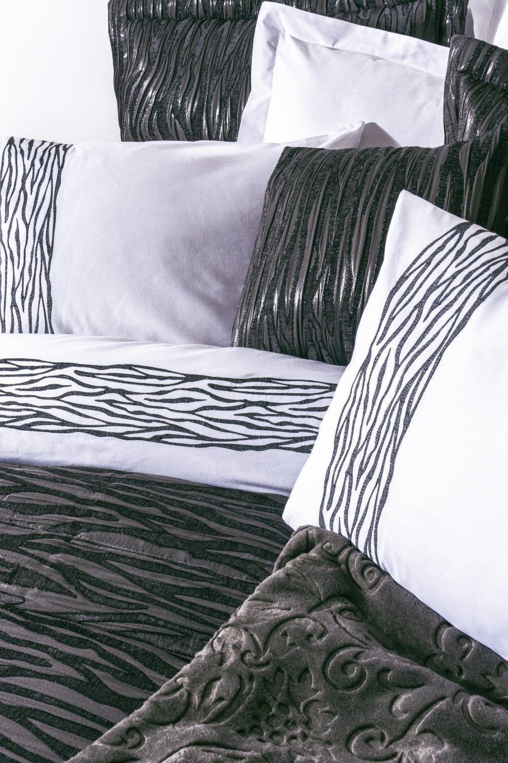 Cotton Box-Platinium Çeyiz Seti Filbert Antrasit-Nevresim Takımı-2-Milagron.com