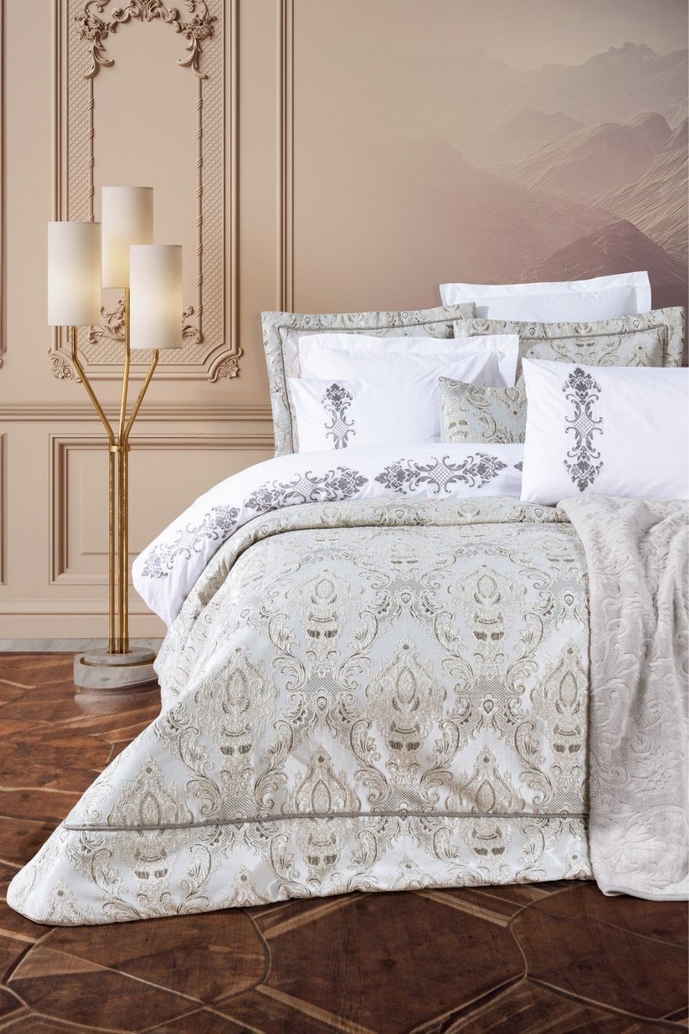 Cotton Box-Platinium Çeyiz Seti Ladonna Taş-Nevresim Takımı-1-Milagron.com