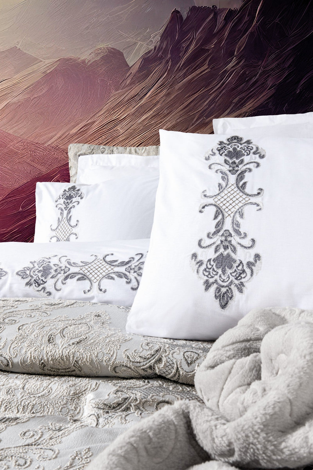 Cotton Box-Platinium Çeyiz Seti Ladonna Taş-Nevresim Takımı-2-Milagron.com