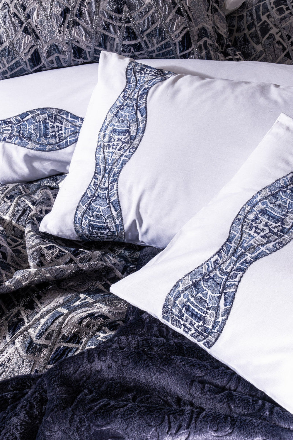 Cotton Box-Platinium Çeyiz Seti Marissa Lacivert-Nevresim Takımı-2-Milagron.com