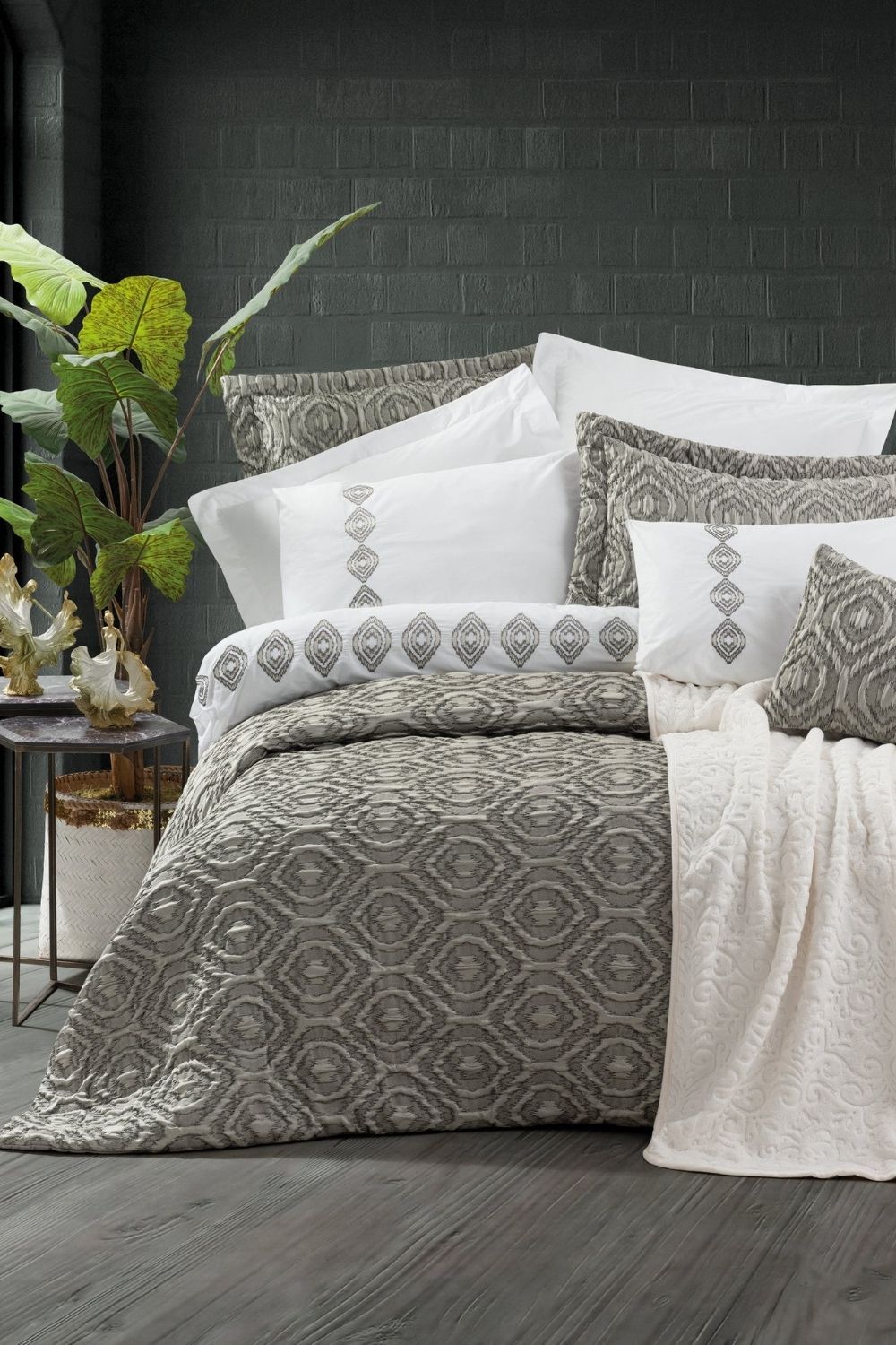 Cotton Box-Platinium Çeyiz Seti Orenda Bej-Nevresim Takımı-1-Milagron.com