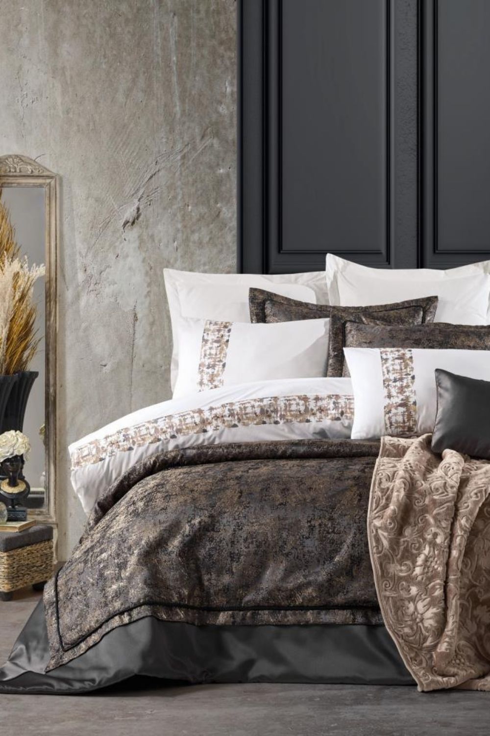 Cotton Box-Platinium Çeyiz Seti Sahara Bej-Nevresim Takımı-1-Milagron.com