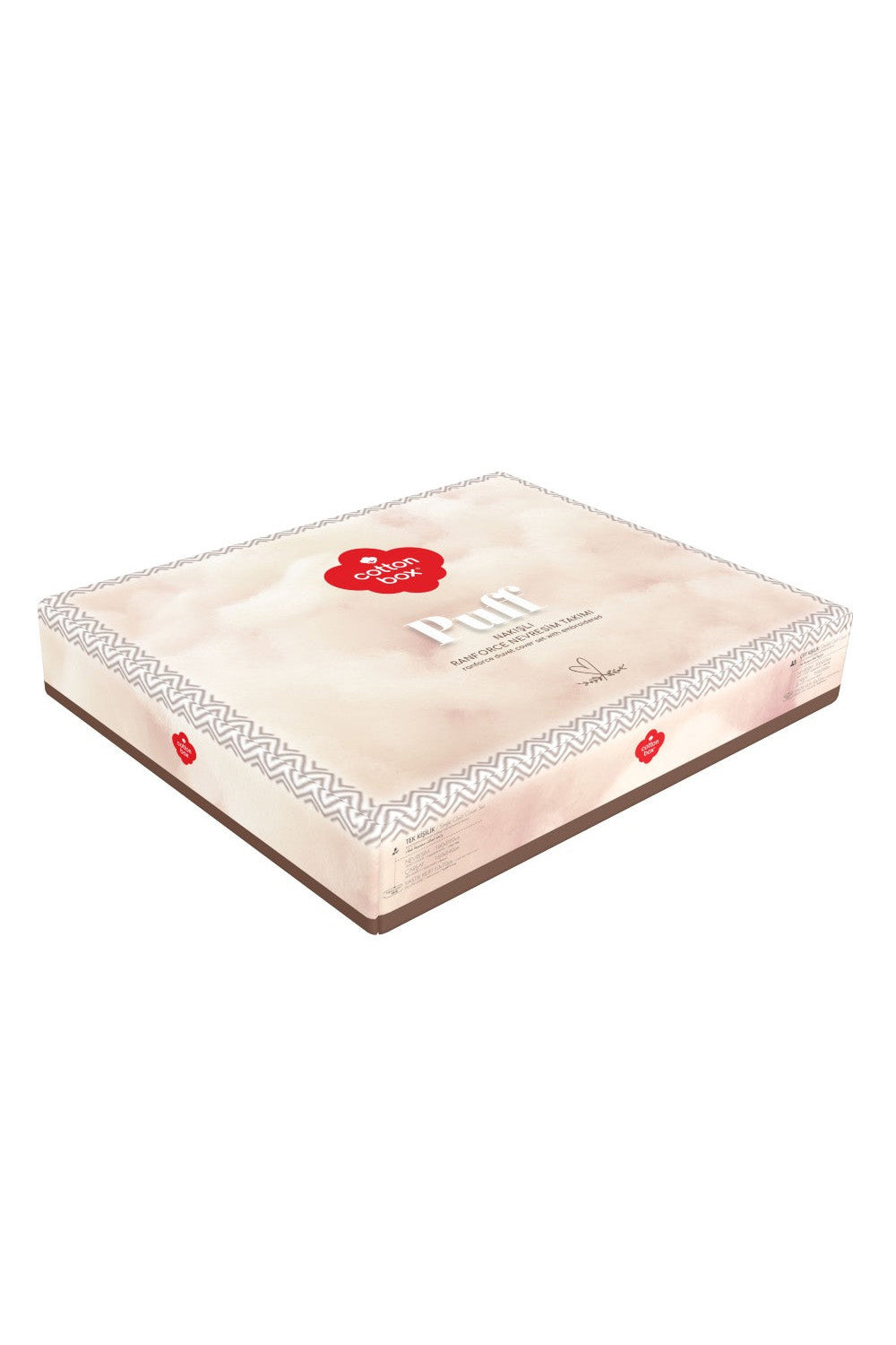 Cotton Box-Puff Nakışlı Çift Kişilik Nevresim Takımı Elio Bakır Siyah-Nevresim Takımı-4-Milagron.com