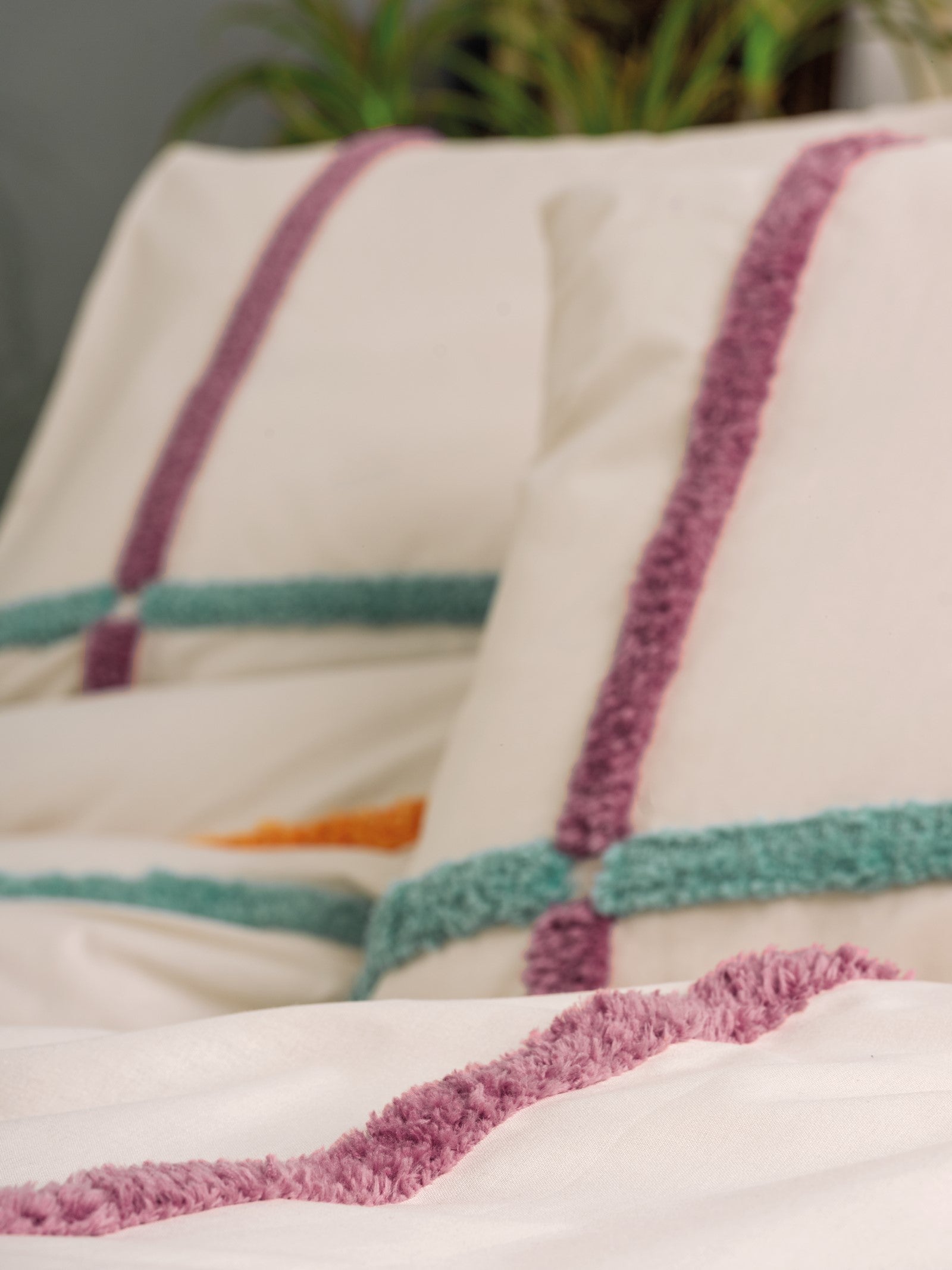 Cotton Box-Puff Nakışlı Çift Kişilik Nevresim Takımı Insula Gül Kurusu-Nevresim Takımı-3-Milagron.com