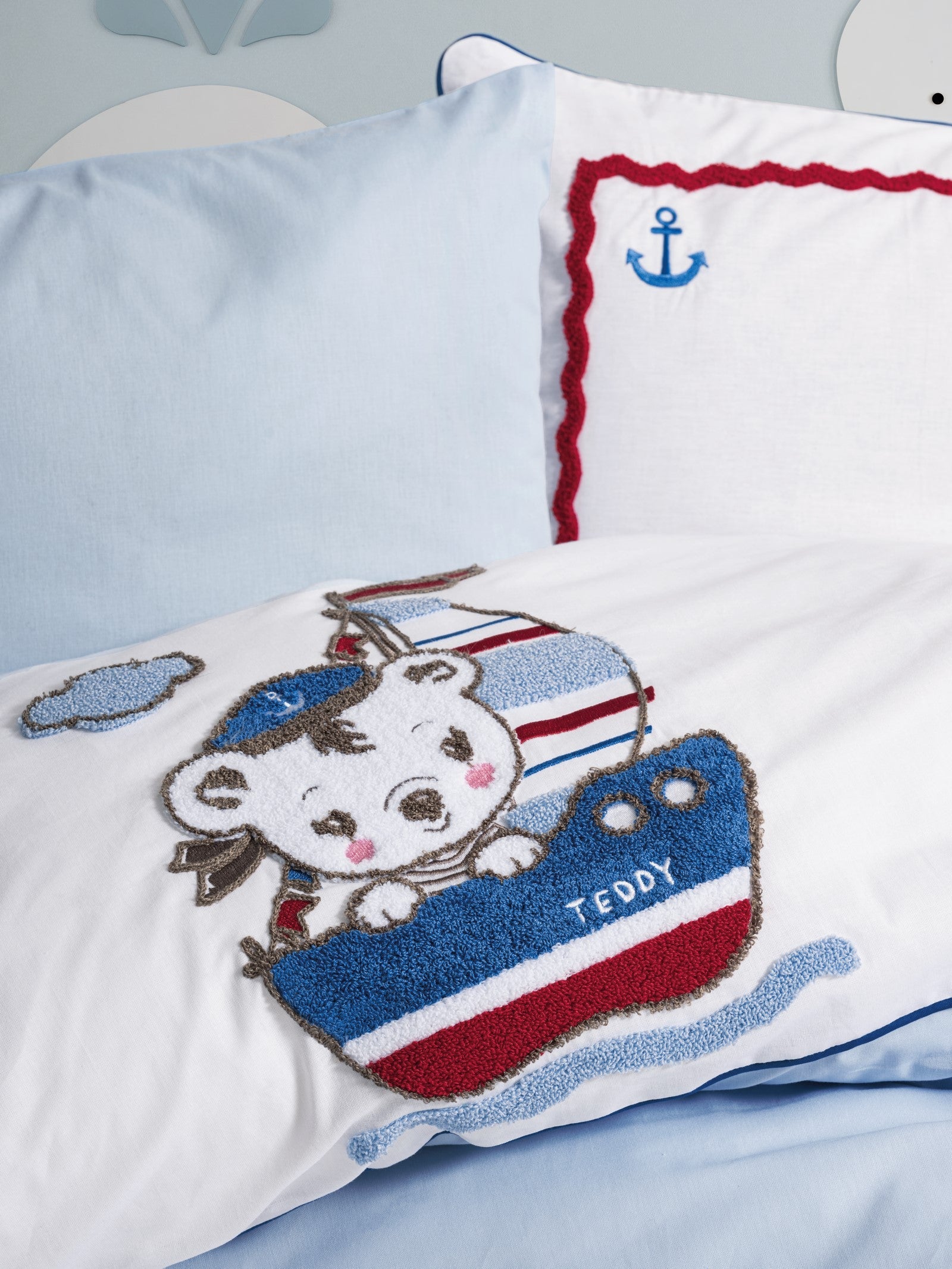 Cotton Box-Punch Nakışlı Bebek Nevresim Takımı Miniyo Mavi-Nevresim Takımı-2-Milagron.com