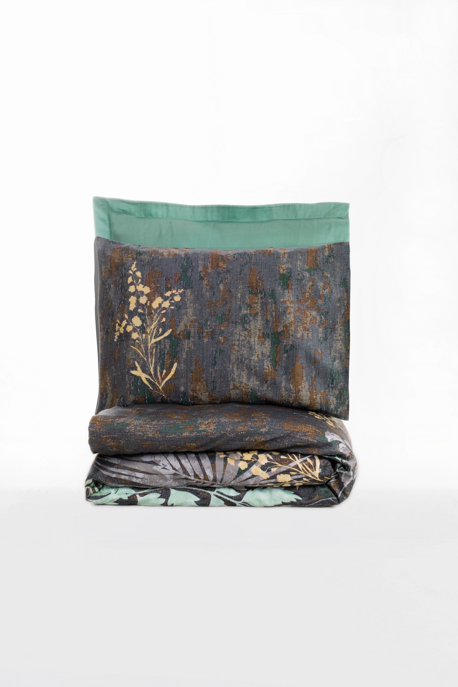 Cotton Box-Saten Çift Kişilik Nevresim Takımı Clorasa Mint-Nevresim Takımı-3-Milagron.com