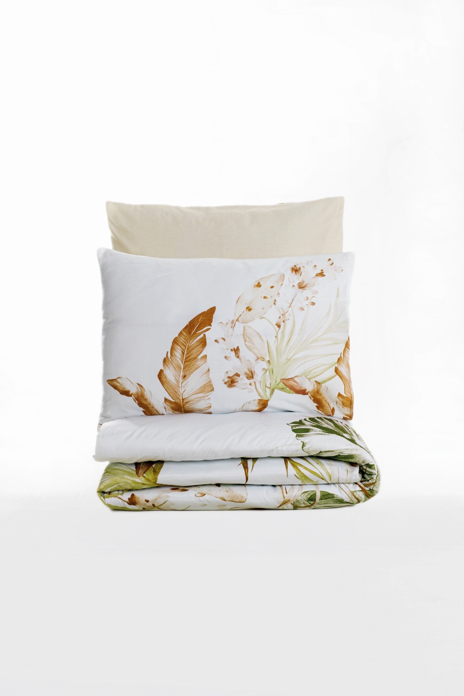 Cotton Box-Saten Çift Kişilik Nevresim Takımı Luster Bej-Nevresim Takımı-3-Milagron.com