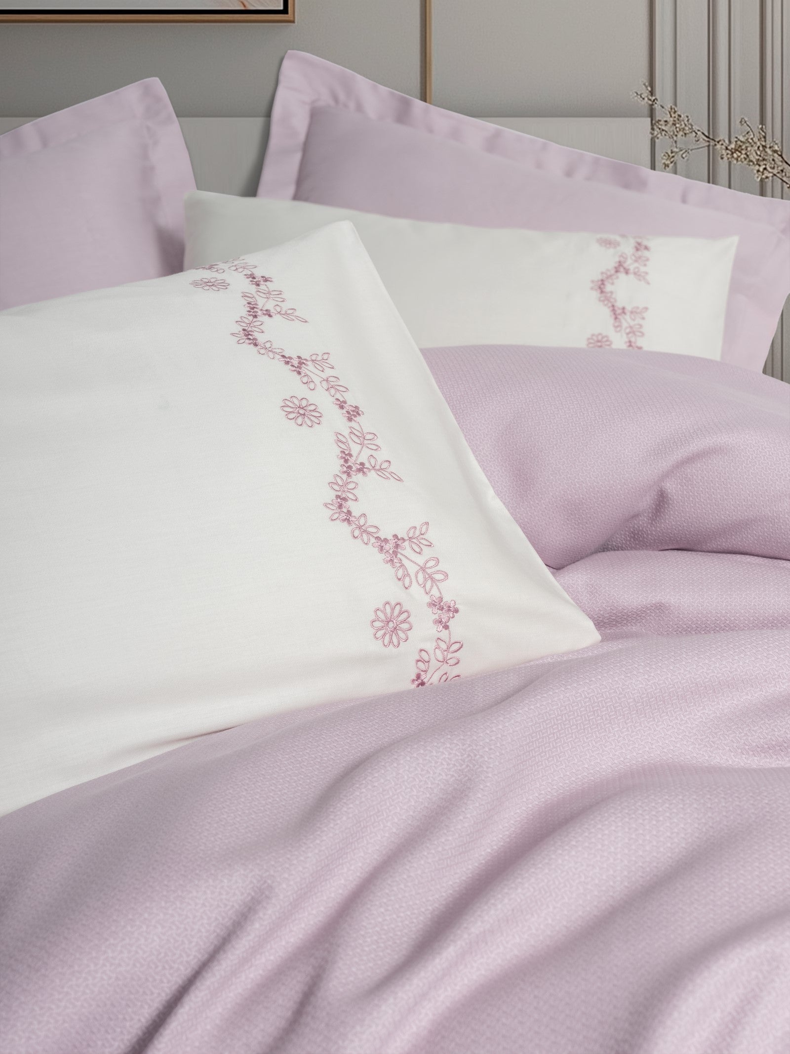 Cotton Box-Serenity Bambu Çift Kişilik Pike Takımı Vaila Lila-Nevresim Takımı-2-Milagron.com