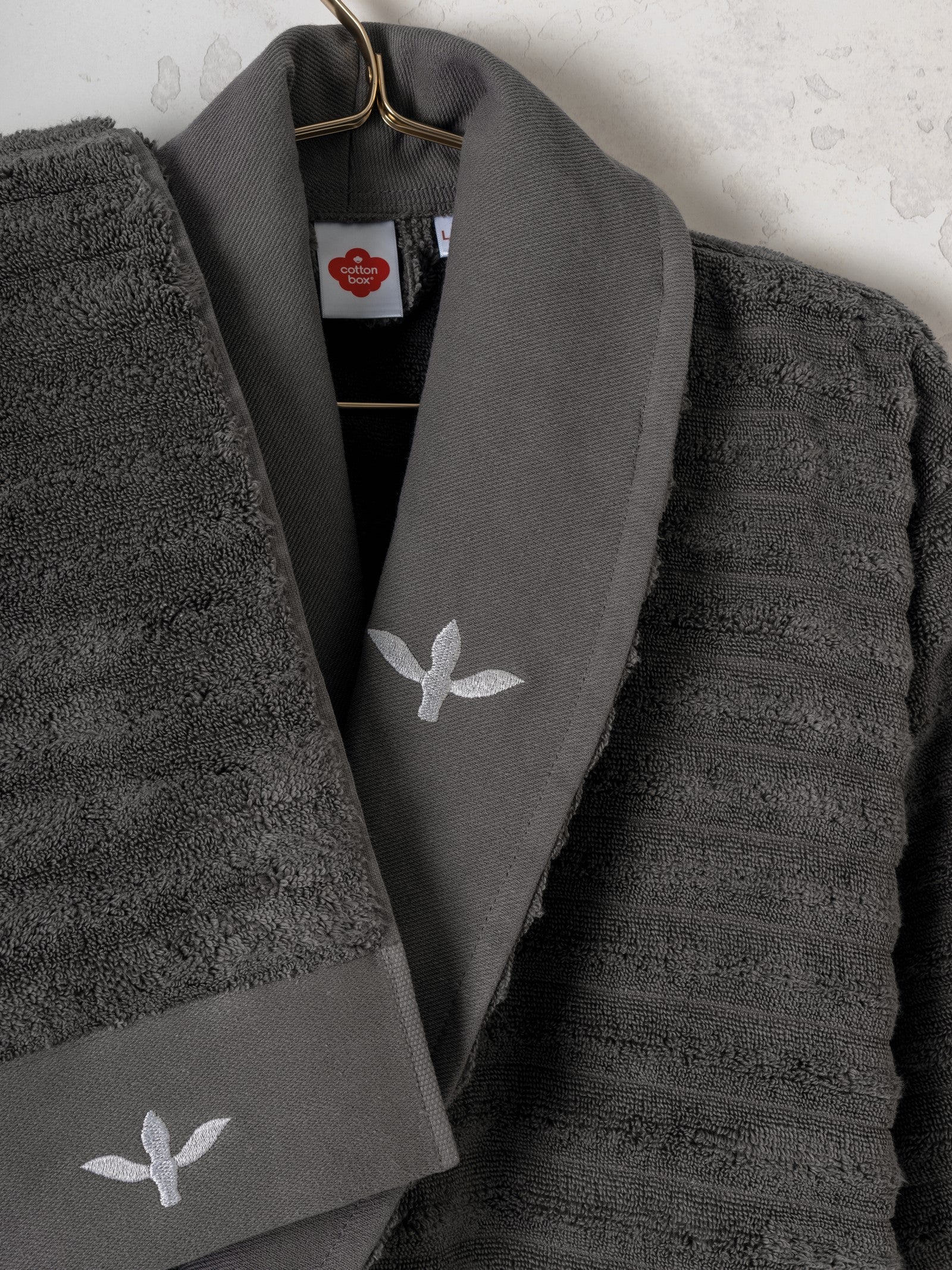 Cotton Box-Seta Aile Bornoz Seti Genny Beyaz Antrasit-Bornoz Seti-3-Milagron.com