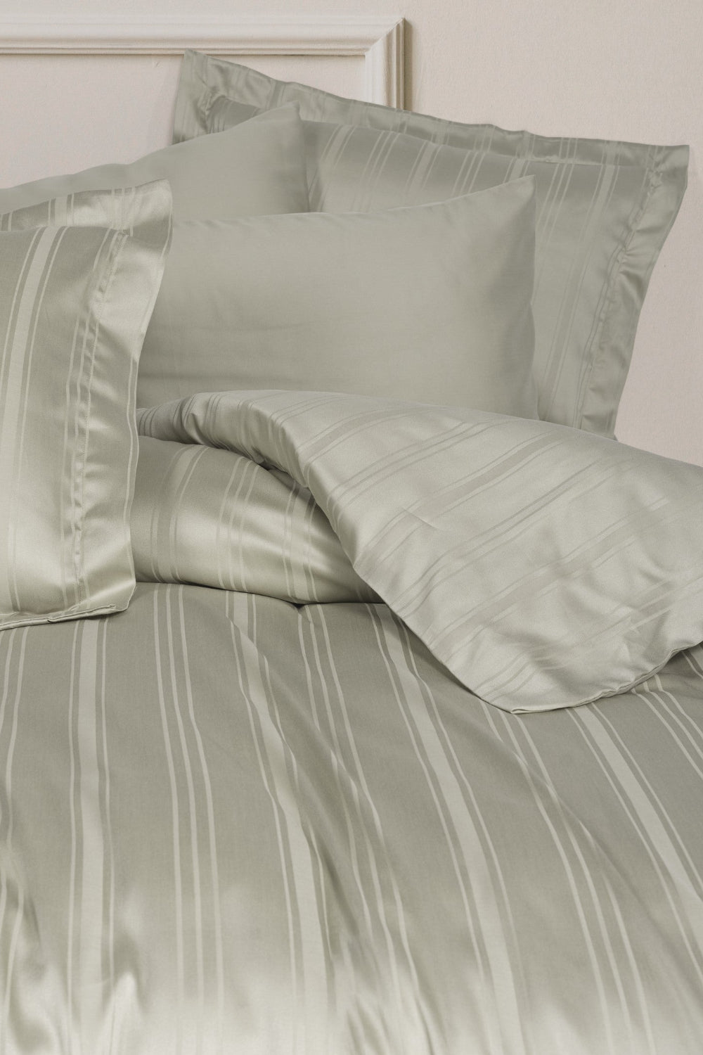 Cotton Box-Smart Bambu Saten Çift Kişilik Nevresim Takımı Stripe Bej-Nevresim Takımı-2-Milagron.com