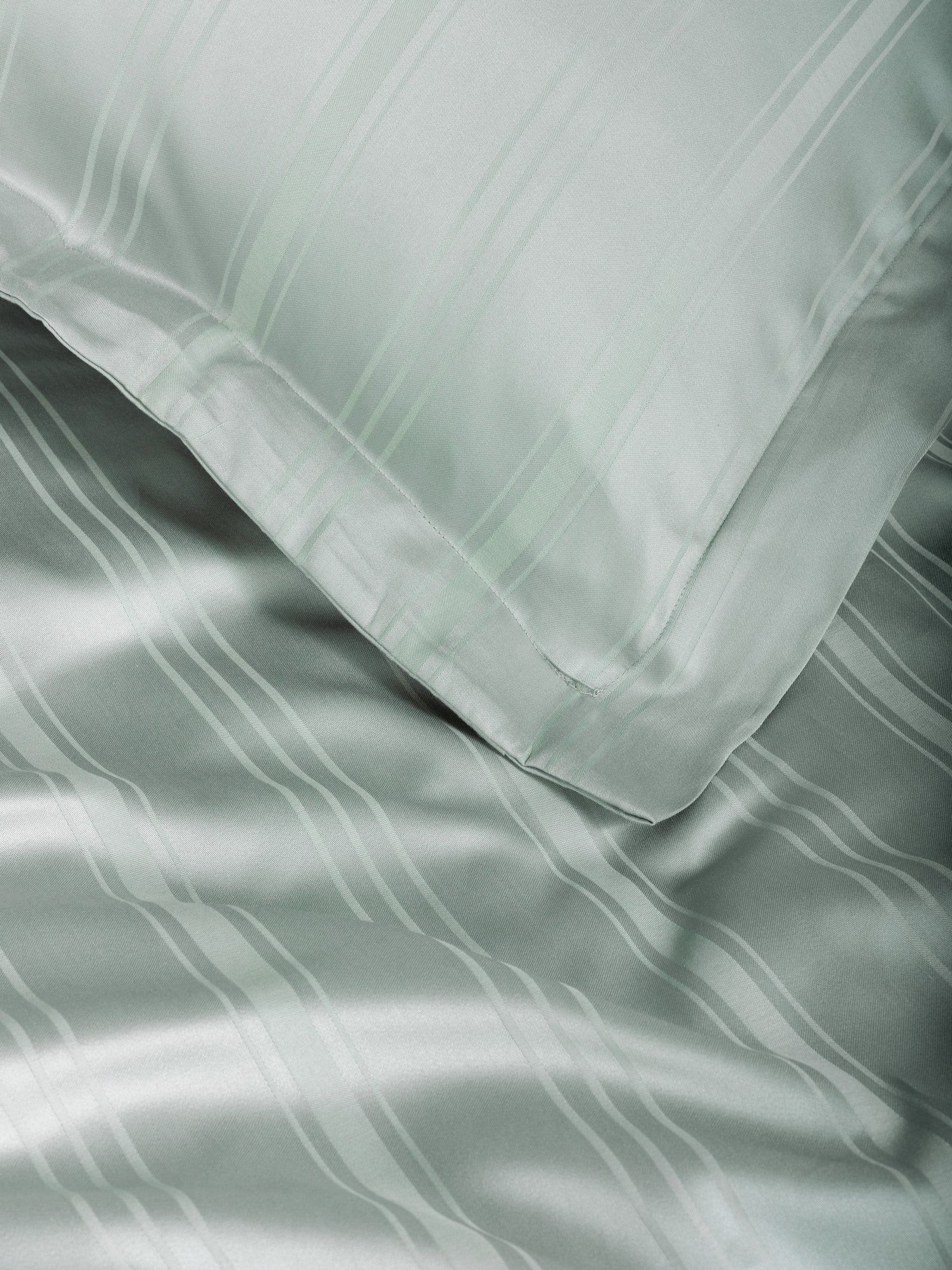 Cotton Box-Smart Bambu Saten Çift Kişilik Nevresim Takımı Stripe Mint-Nevresim Takımı-4-Milagron.com