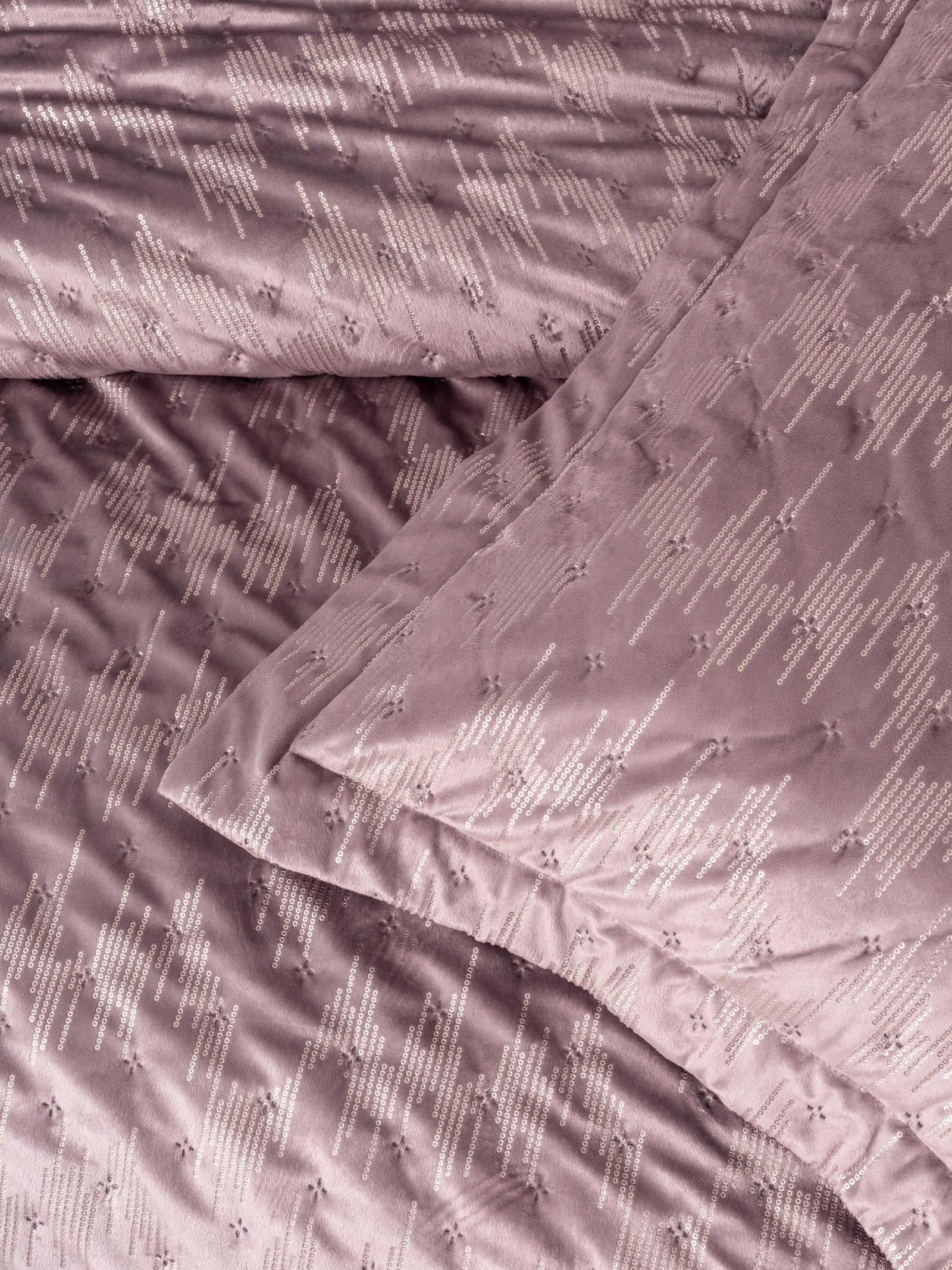 Cotton Box-Smart Tek Kişilik Yatak Örtüsü Kadife Varaklı Luz Pudra-Yatak Örtüsü-2-Milagron.com